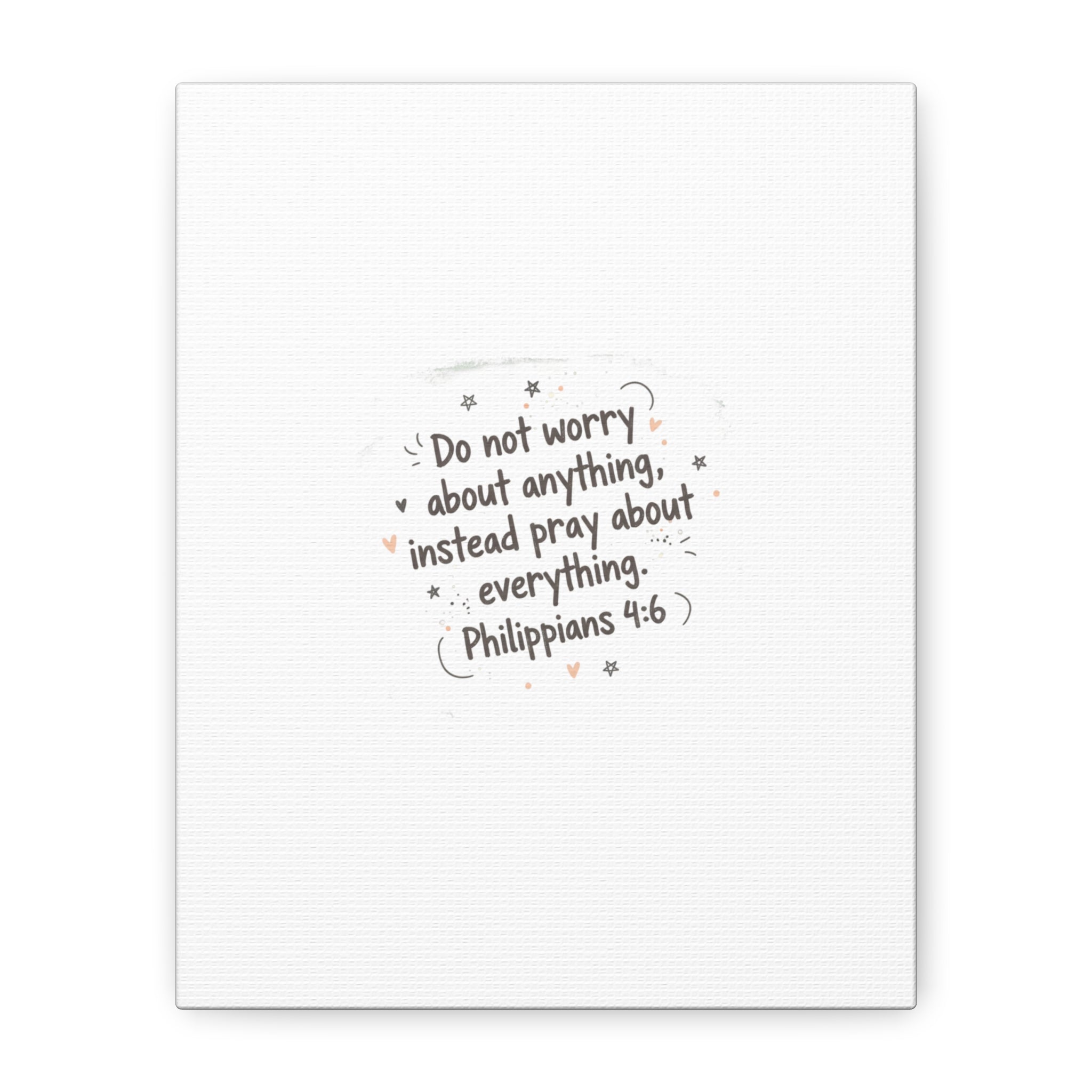 Do Not Worry Prayer Canvas | Handwritten Messy Script, Pastel Doodle Art
