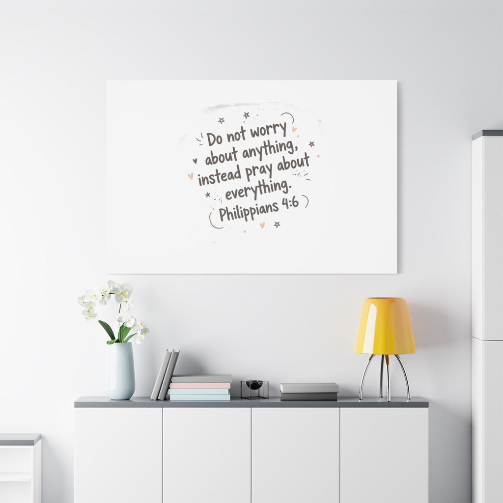 Do Not Worry Prayer Canvas | Handwritten Messy Script, Pastel Doodle Art