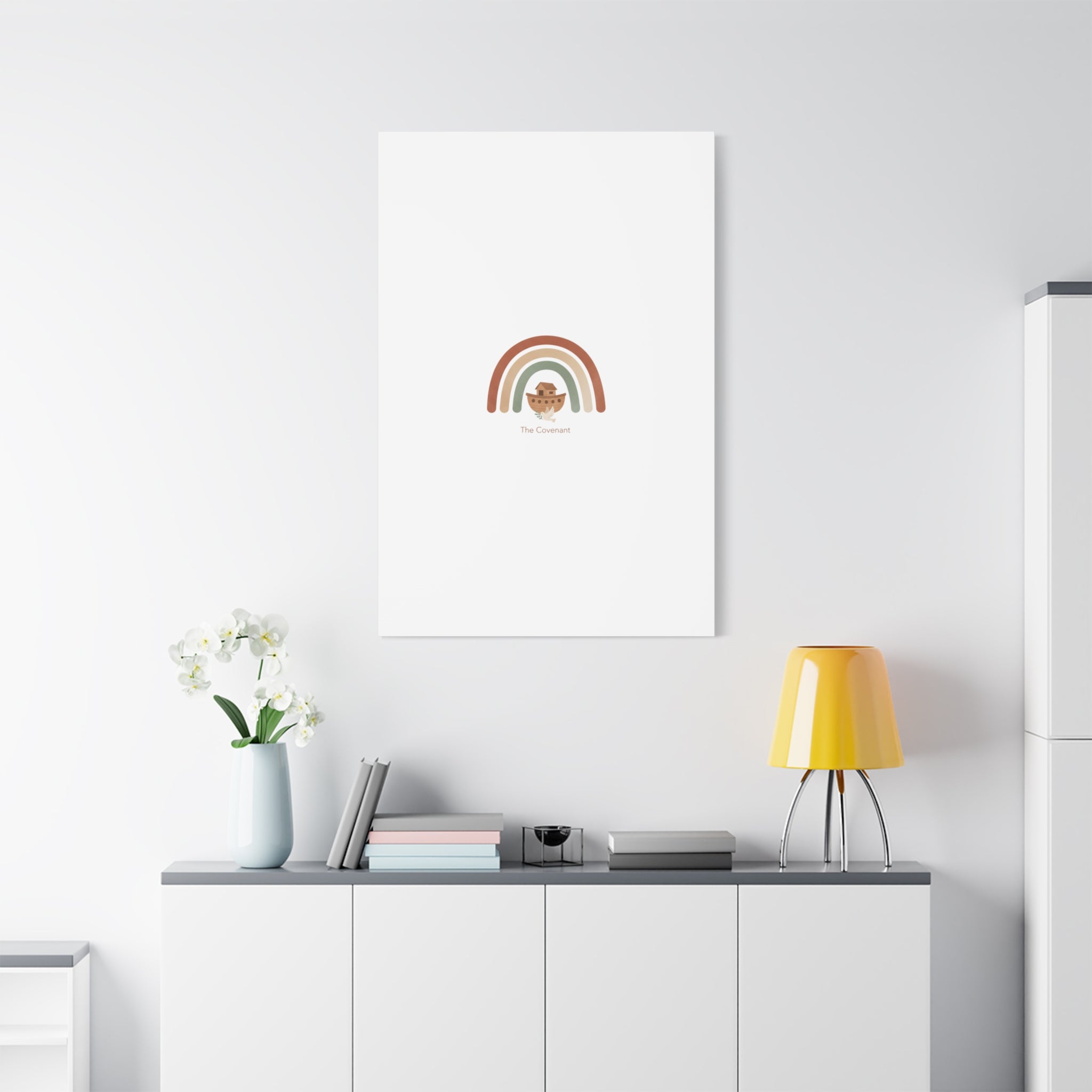 Noah's Ark Rainbow Matte Canvas Wall Art - "The Covenant" Nursery Decor