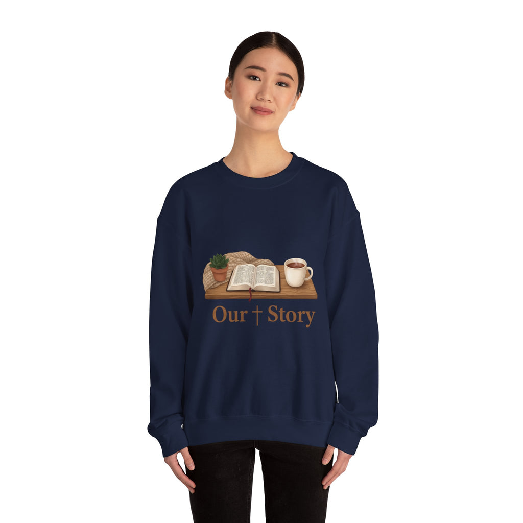 Our Story Crewneck Sweatshirt | Cozy Book Aesthetic, Library Life