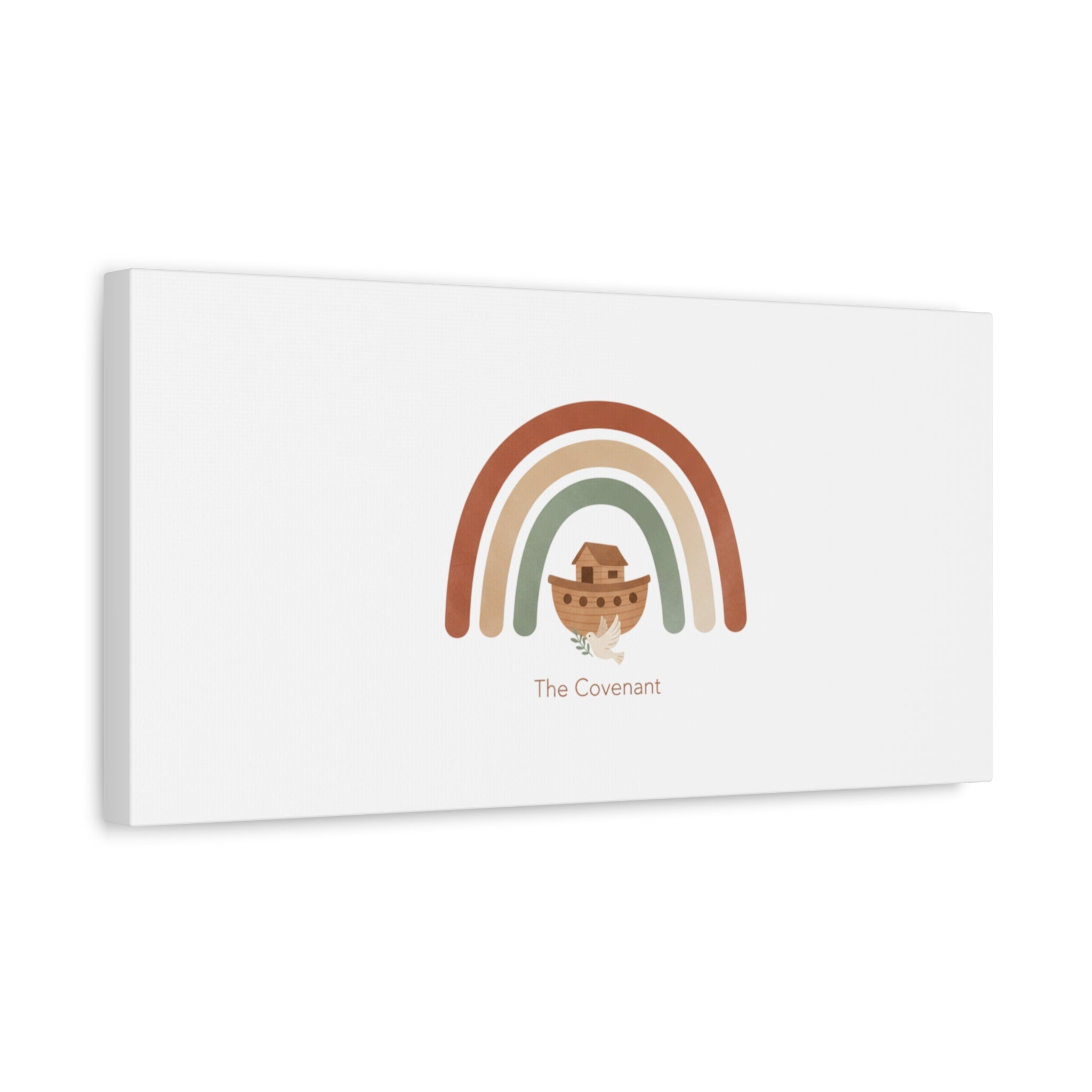 Noah's Ark Rainbow Matte Canvas Wall Art - "The Covenant" Nursery Decor