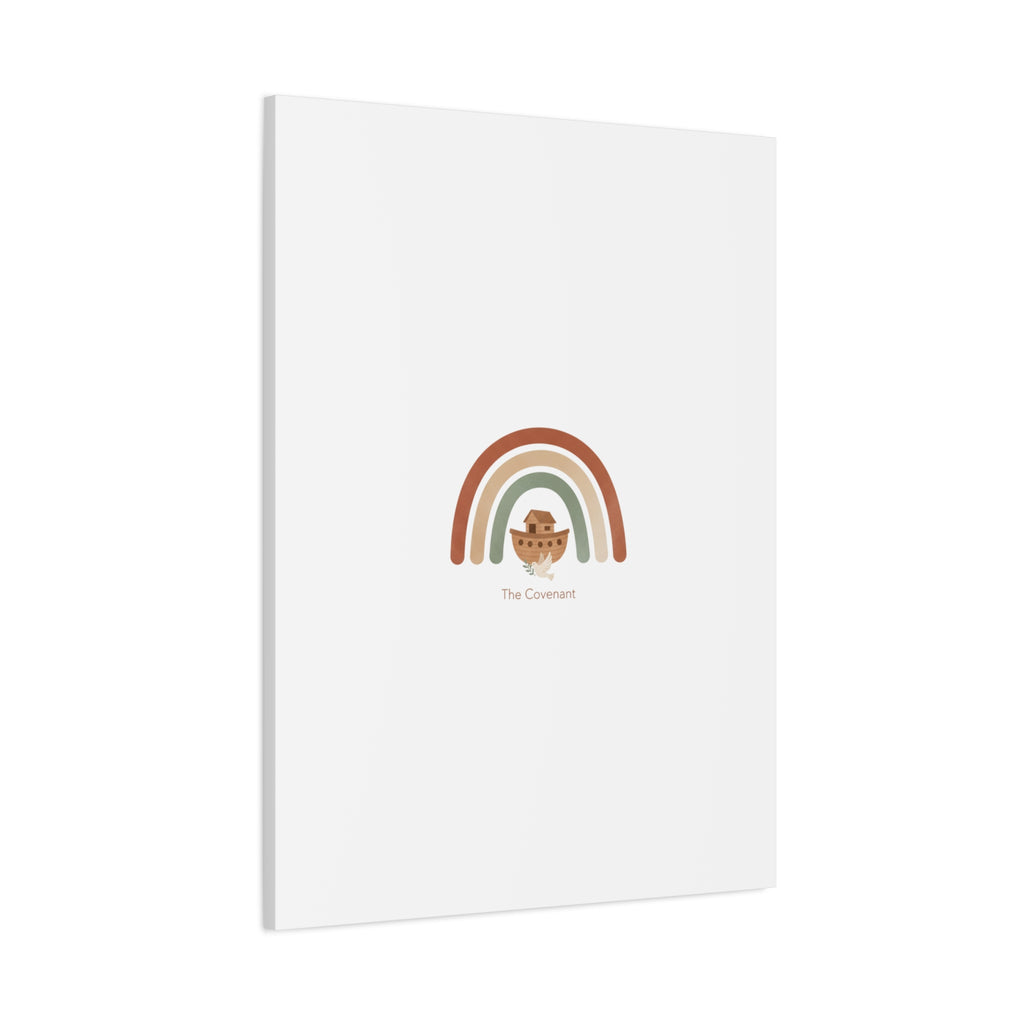 Noah's Ark Rainbow Matte Canvas Wall Art - "The Covenant" Nursery Decor