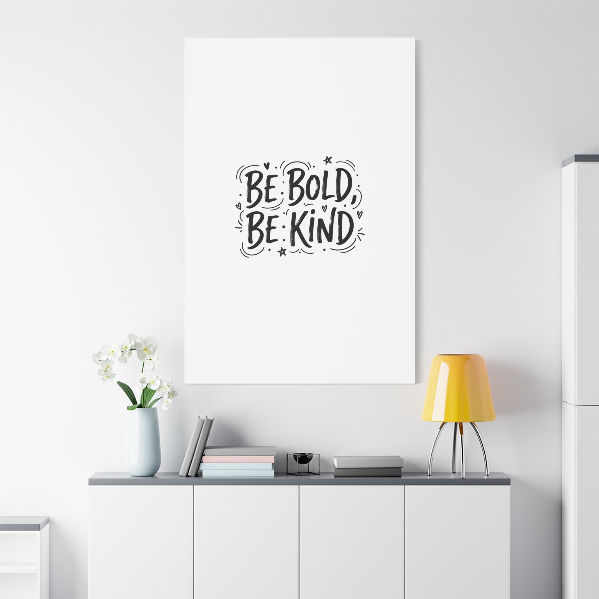 Be Bold Be Kind Canvas | Handwritten Marker Brush Script, Humanized Typography