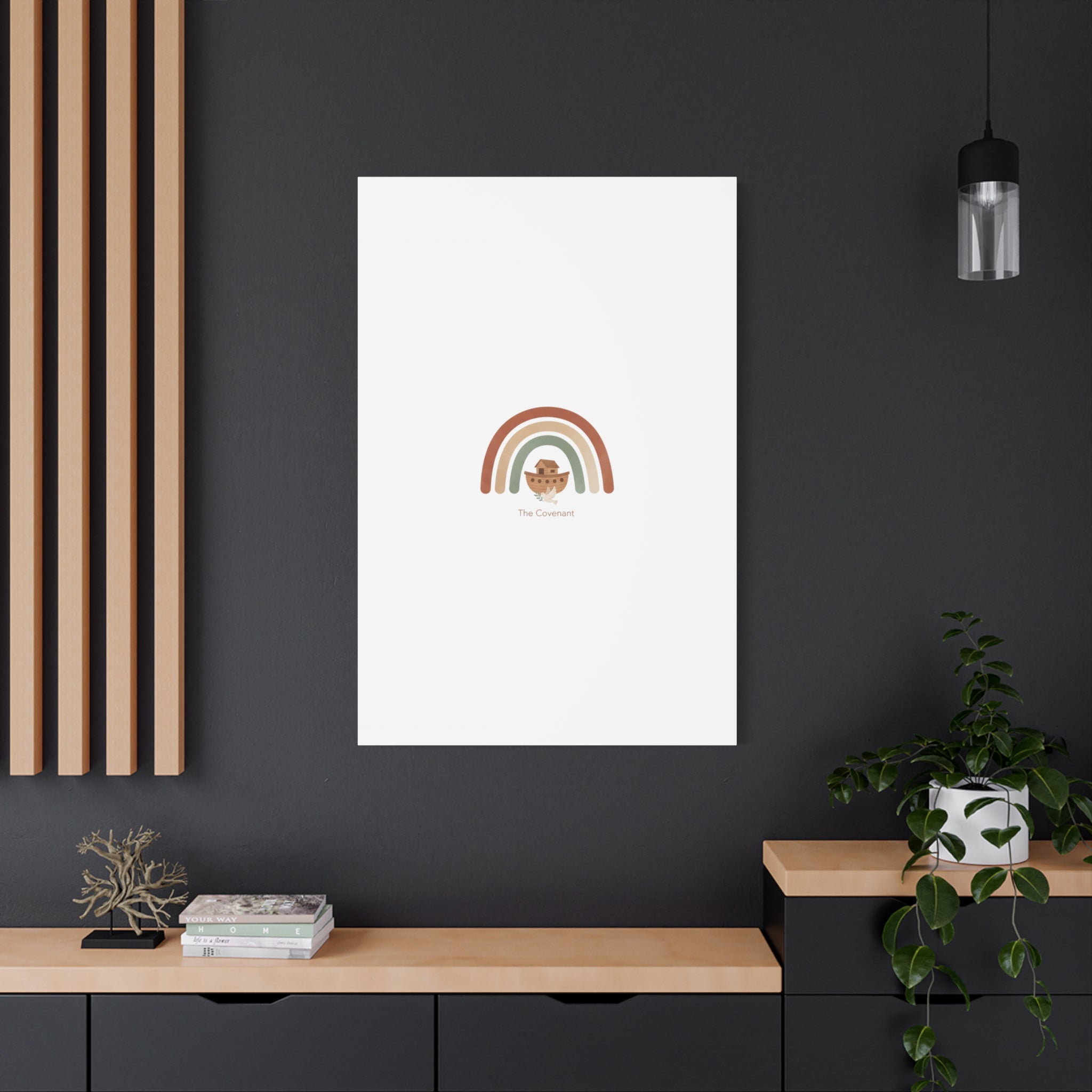 Noah's Ark Rainbow Matte Canvas Wall Art - "The Covenant" Nursery Decor