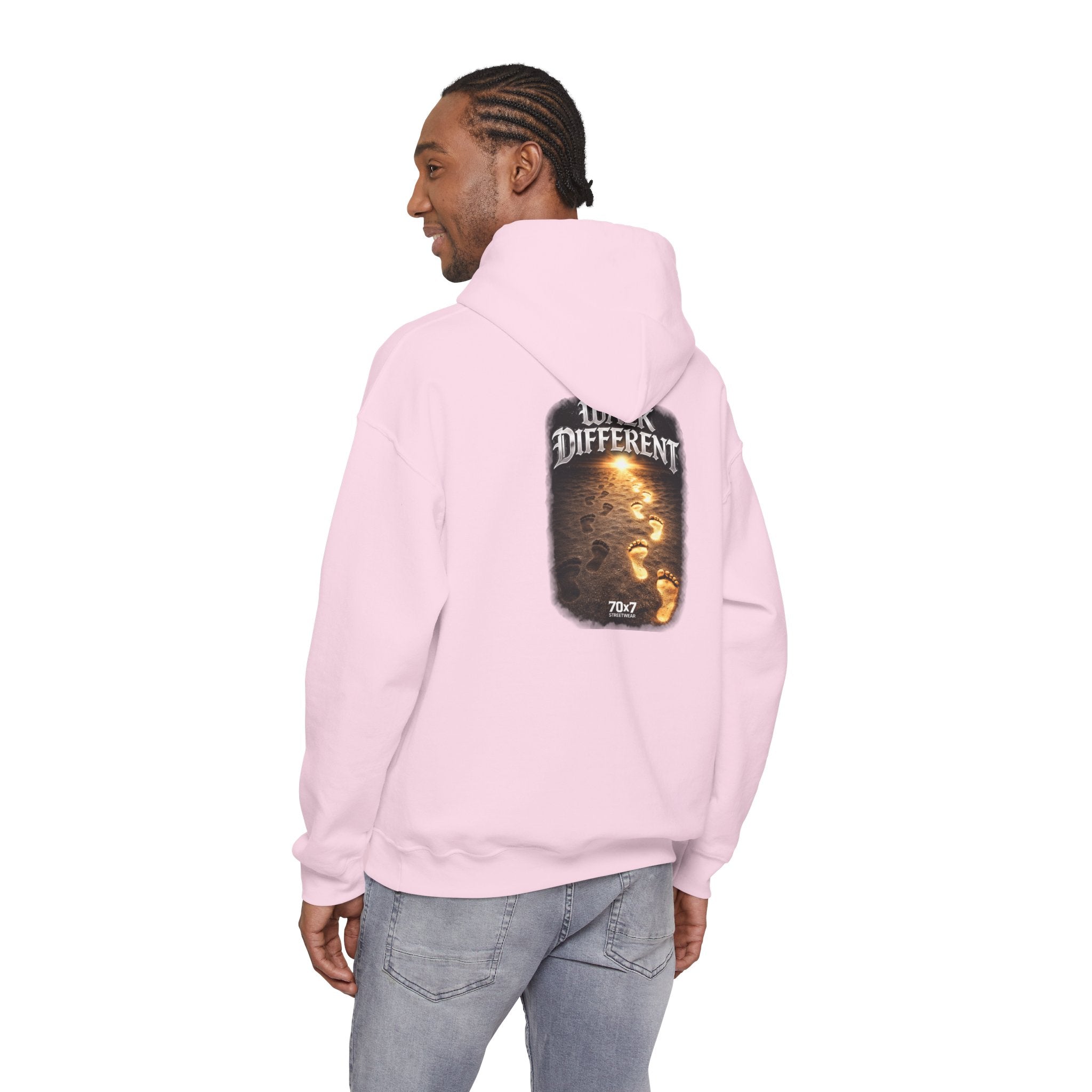 70x7 Streetwear Hoodie — 70x7 "Walk Different" Graphic Pullover