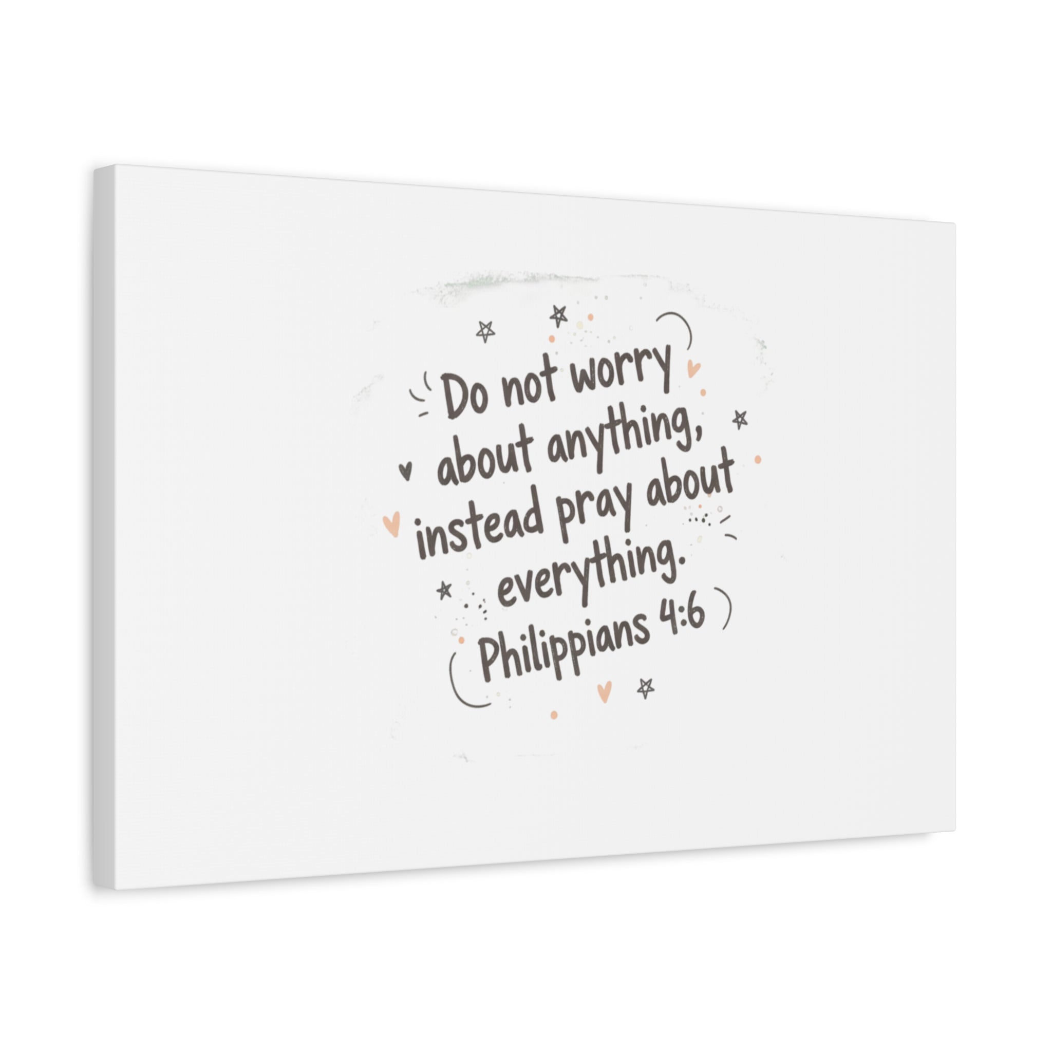 Do Not Worry Prayer Canvas | Handwritten Messy Script, Pastel Doodle Art