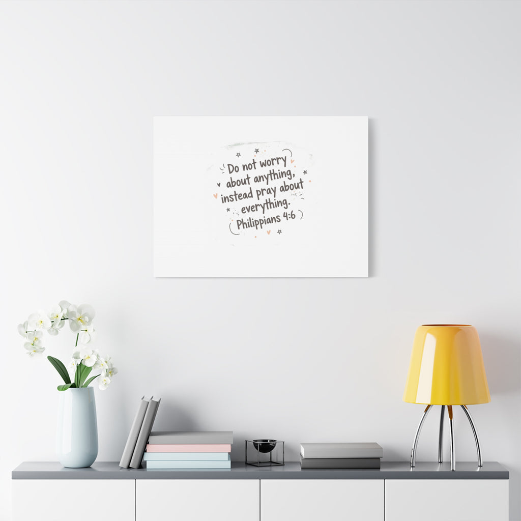 Do Not Worry Prayer Canvas | Handwritten Messy Script, Pastel Doodle Art