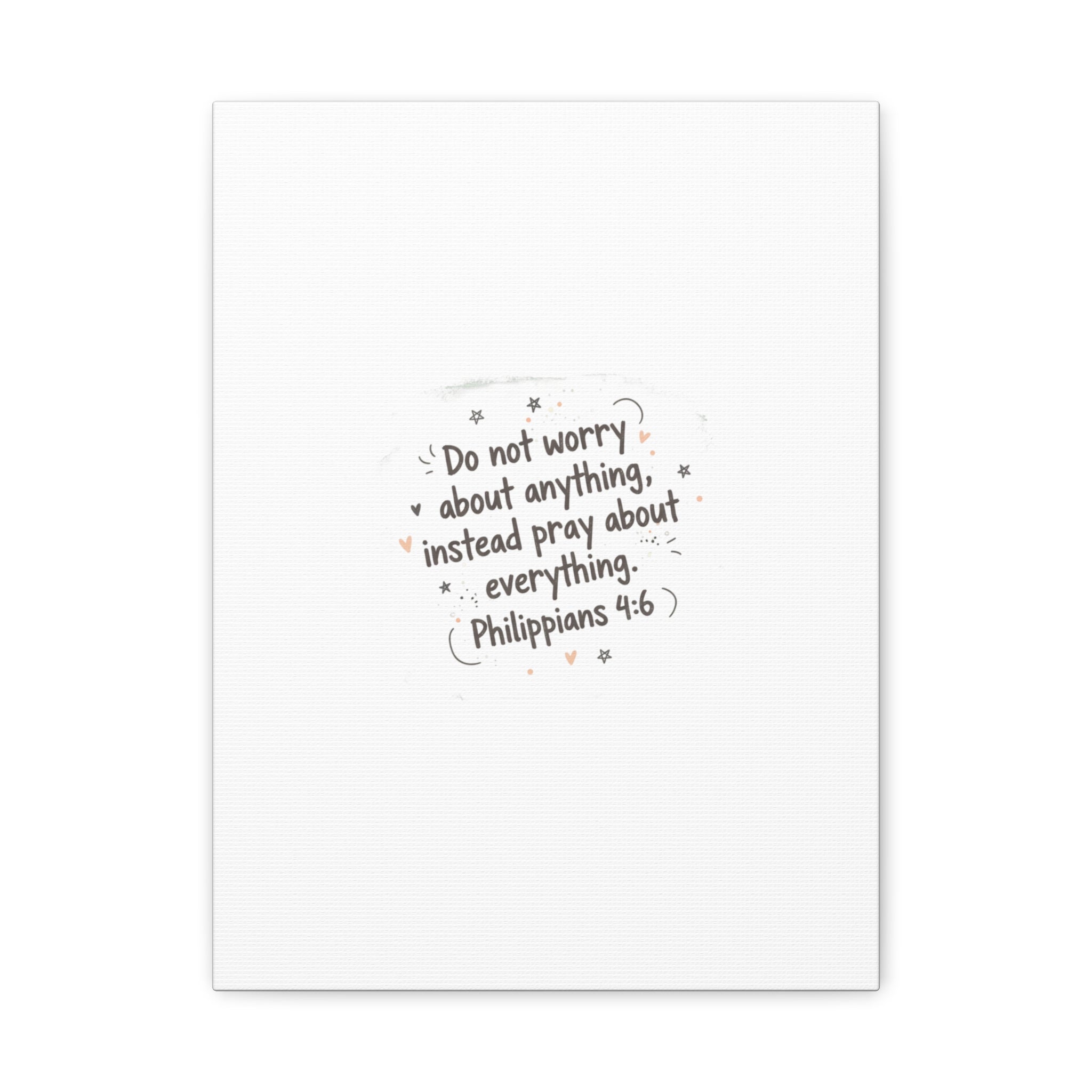 Do Not Worry Prayer Canvas | Handwritten Messy Script, Pastel Doodle Art