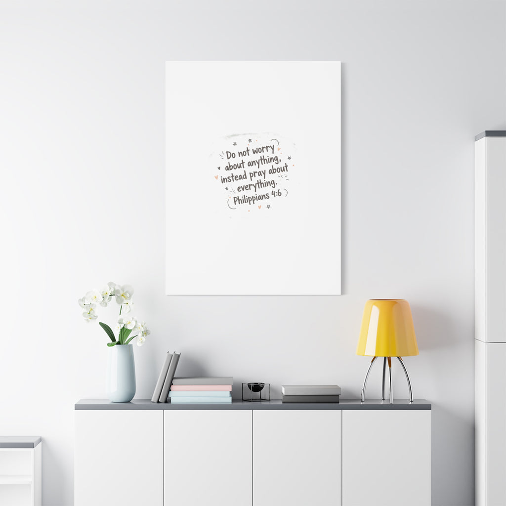 Do Not Worry Prayer Canvas | Handwritten Messy Script, Pastel Doodle Art