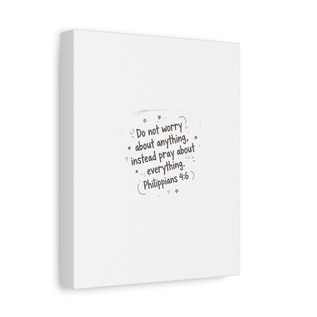 Do Not Worry Prayer Canvas | Handwritten Messy Script, Pastel Doodle Art
