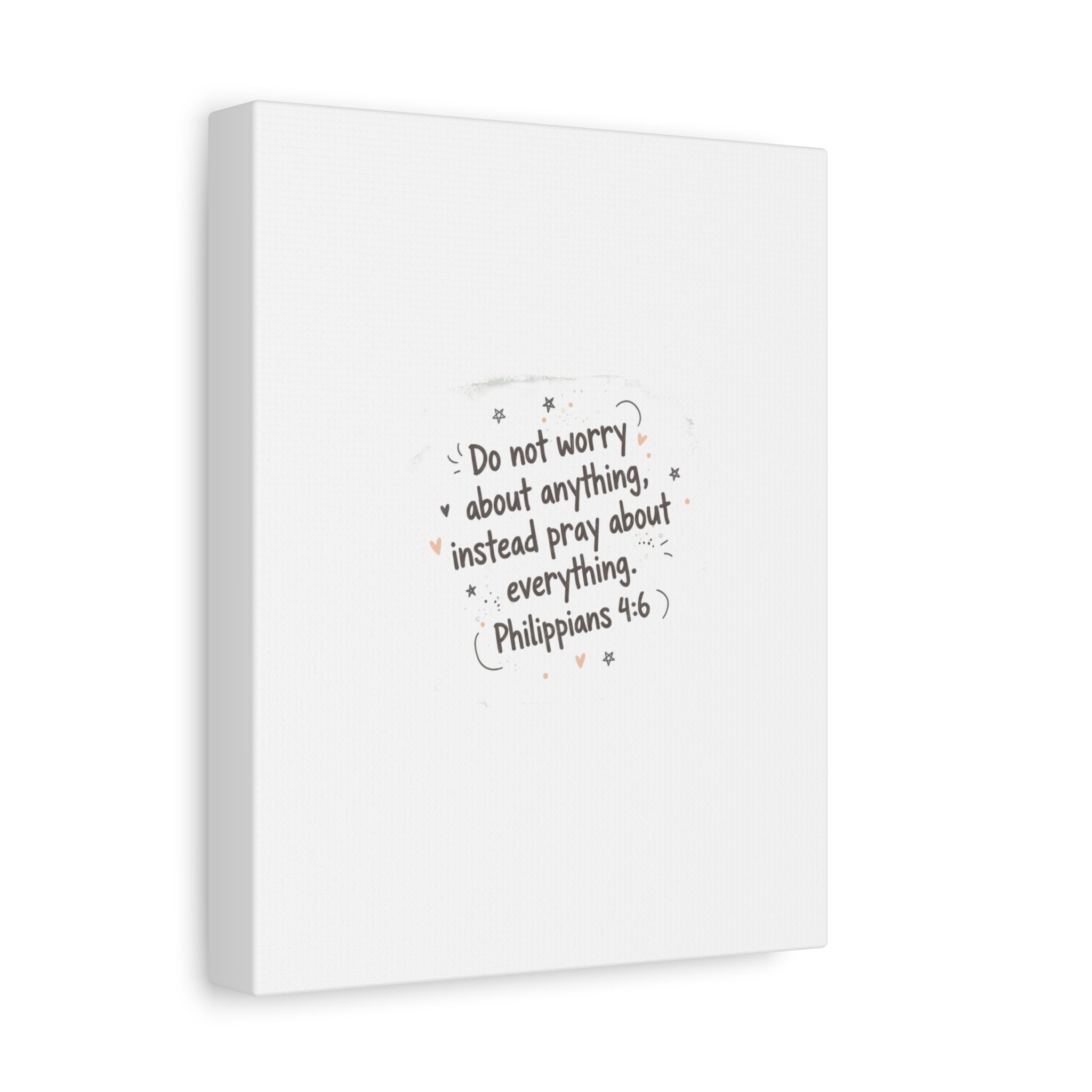 Do Not Worry Prayer Canvas | Handwritten Messy Script, Pastel Doodle Art