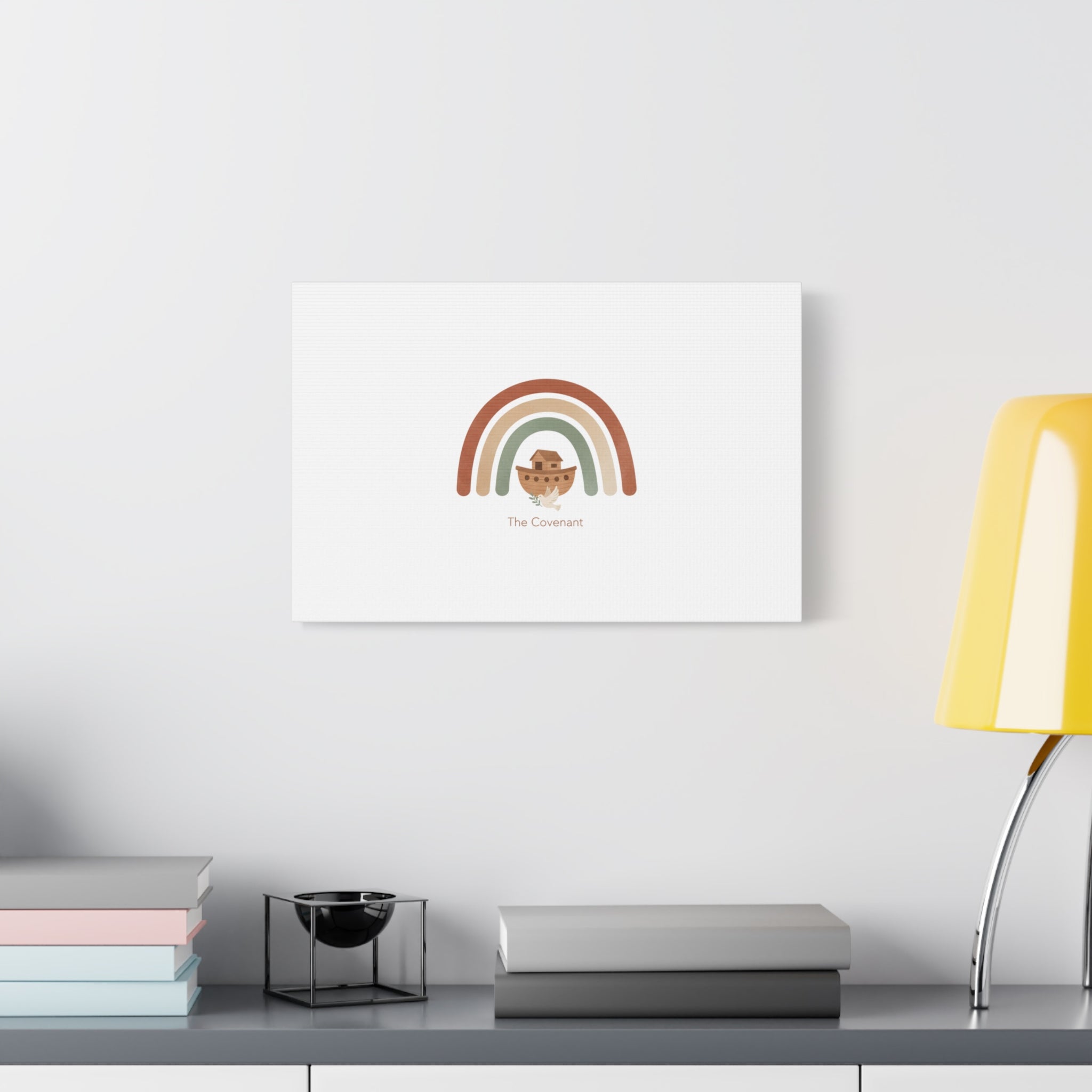 Noah's Ark Rainbow Matte Canvas Wall Art - "The Covenant" Nursery Decor