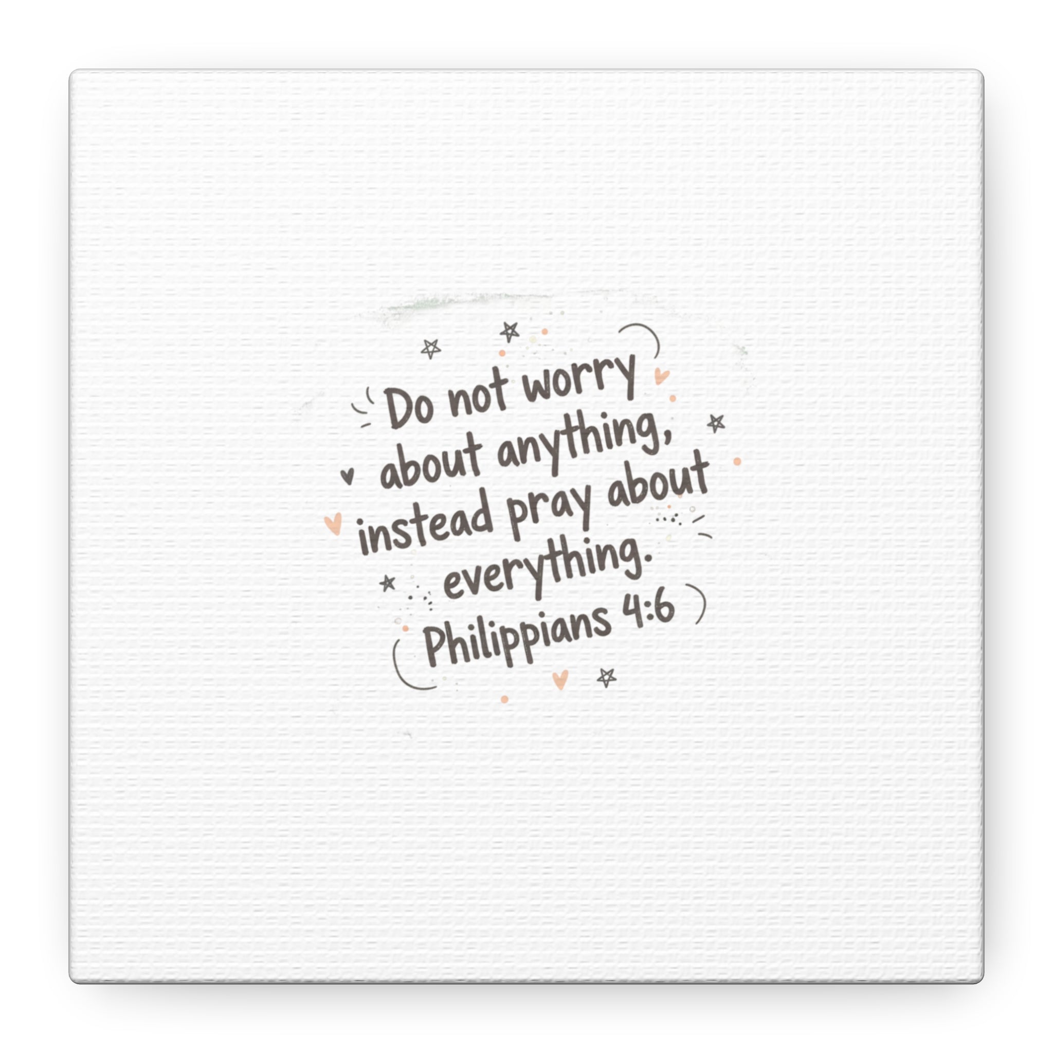 Do Not Worry Prayer Canvas | Handwritten Messy Script, Pastel Doodle Art