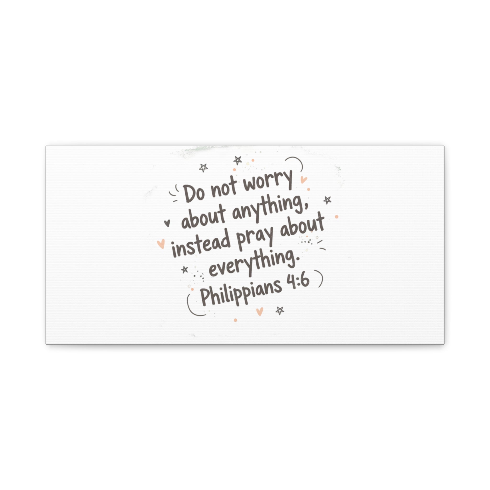 Do Not Worry Prayer Canvas | Handwritten Messy Script, Pastel Doodle Art