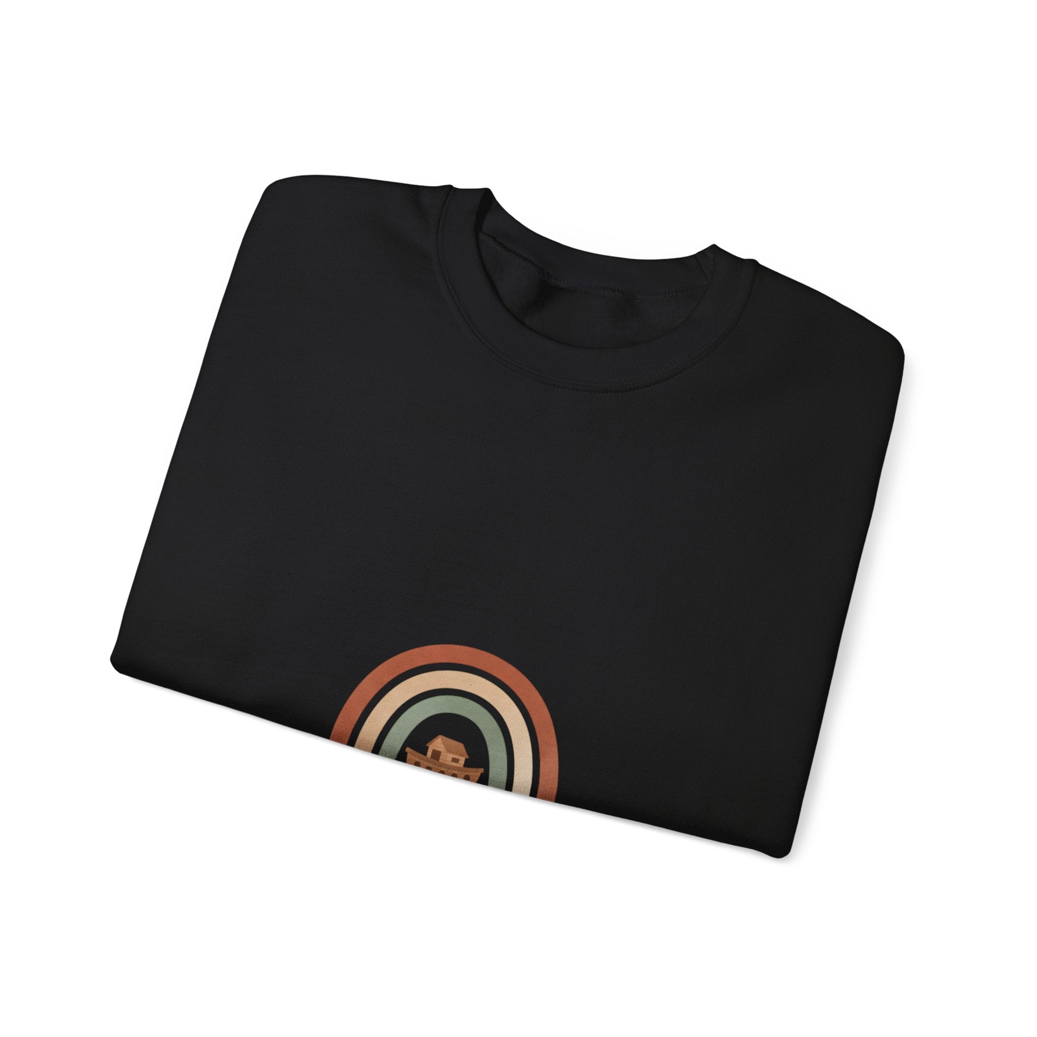 Neutral Rainbow Arc Sweatshirt | muted rainbow boho desert arc design