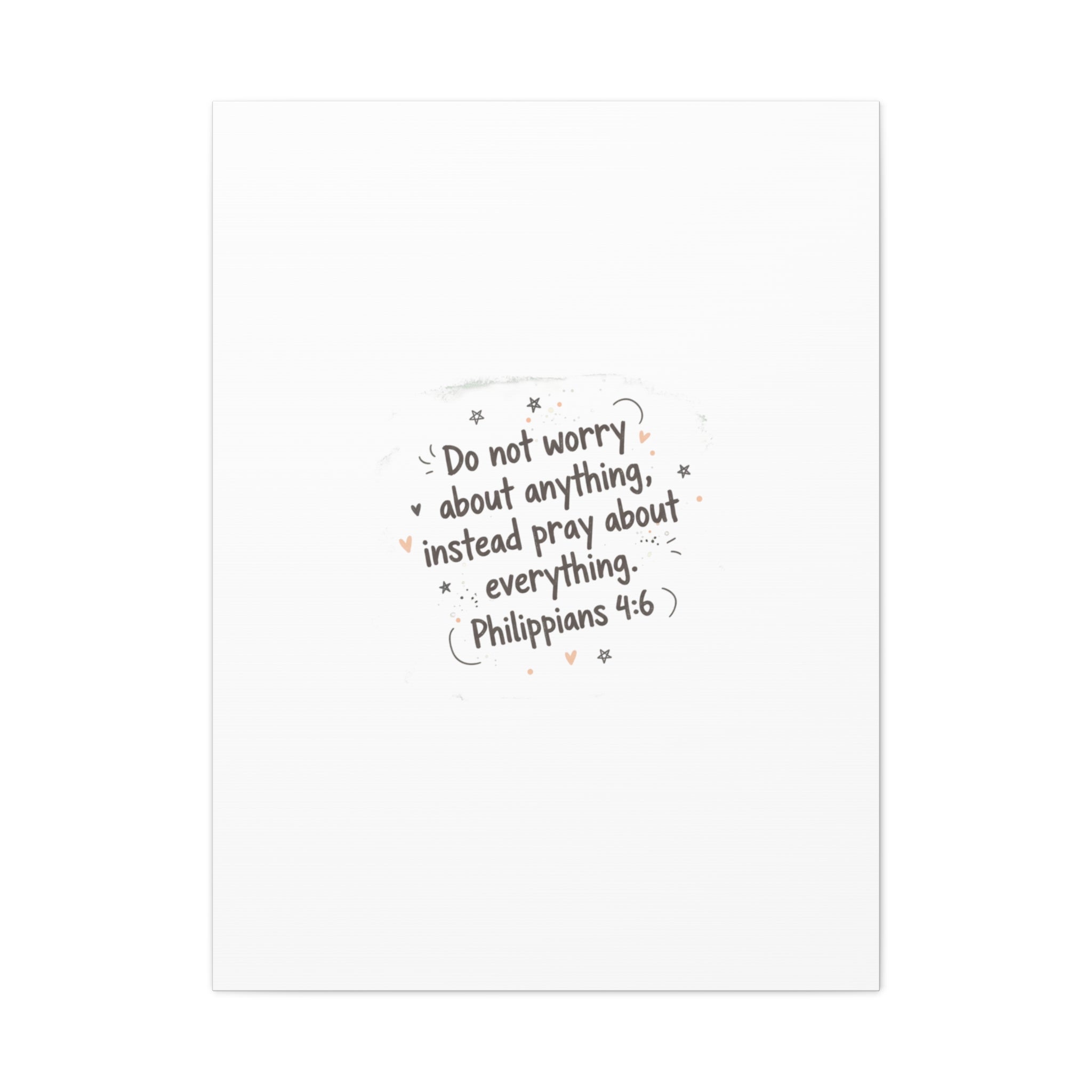 Do Not Worry Prayer Canvas | Handwritten Messy Script, Pastel Doodle Art
