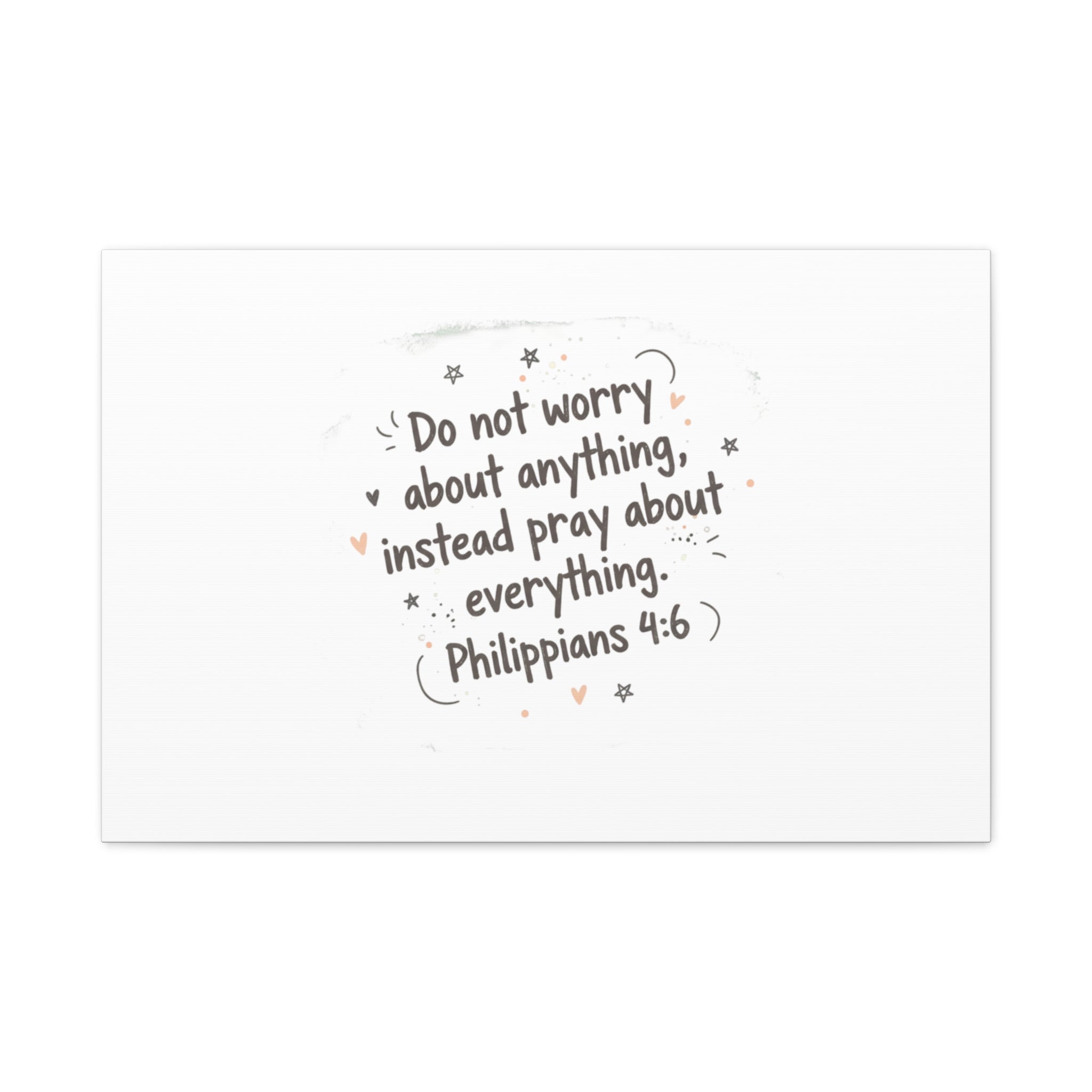 Do Not Worry Prayer Canvas | Handwritten Messy Script, Pastel Doodle Art