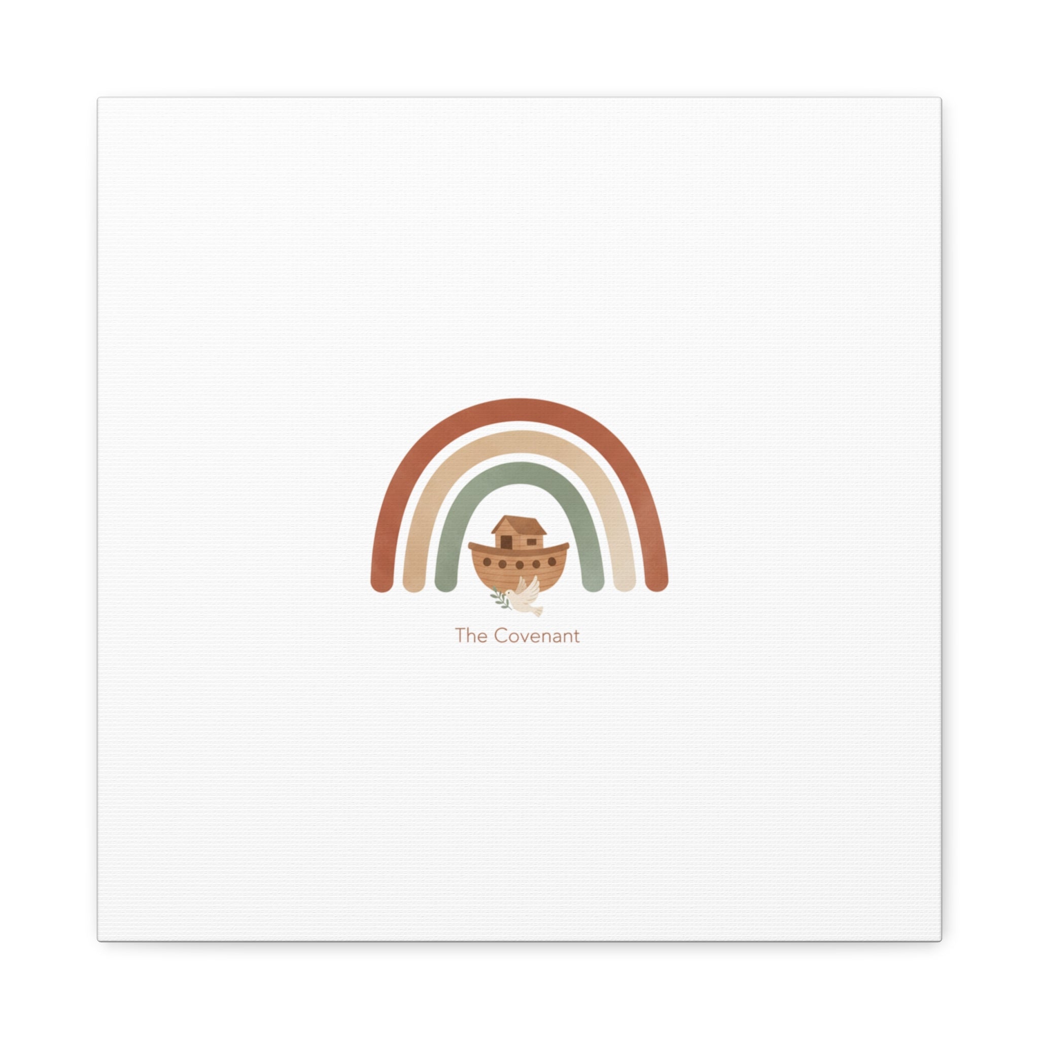 Noah's Ark Rainbow Matte Canvas Wall Art - "The Covenant" Nursery Decor