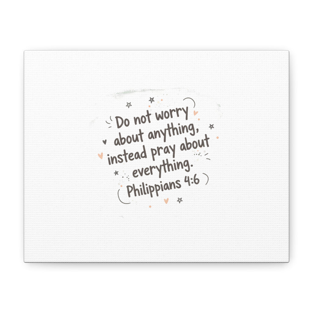 Do Not Worry Prayer Canvas | Handwritten Messy Script, Pastel Doodle Art