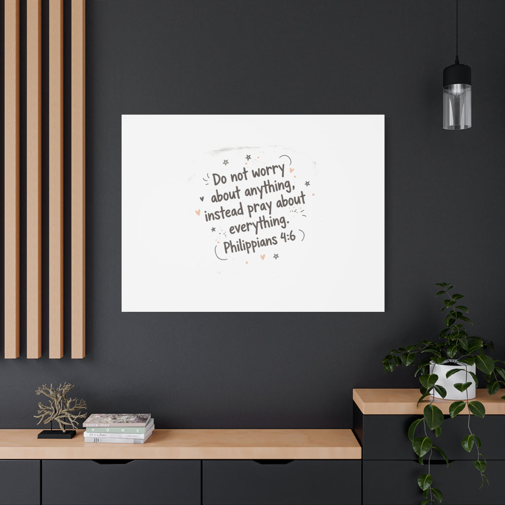 Do Not Worry Prayer Canvas | Handwritten Messy Script, Pastel Doodle Art