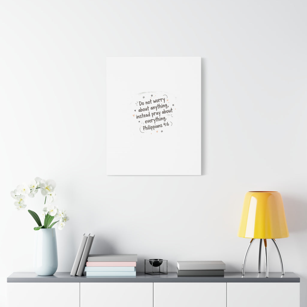 Do Not Worry Prayer Canvas | Handwritten Messy Script, Pastel Doodle Art