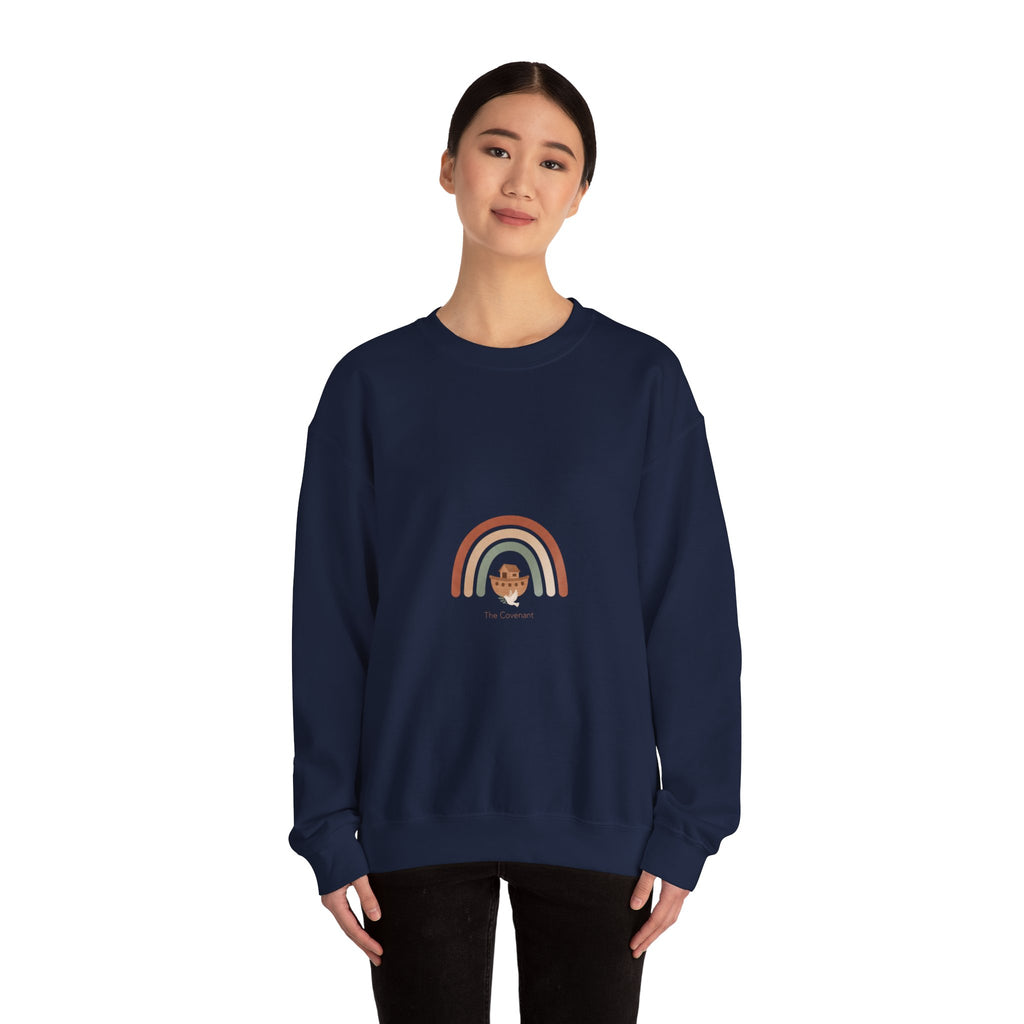 Neutral Rainbow Arc Sweatshirt | muted rainbow boho desert arc design