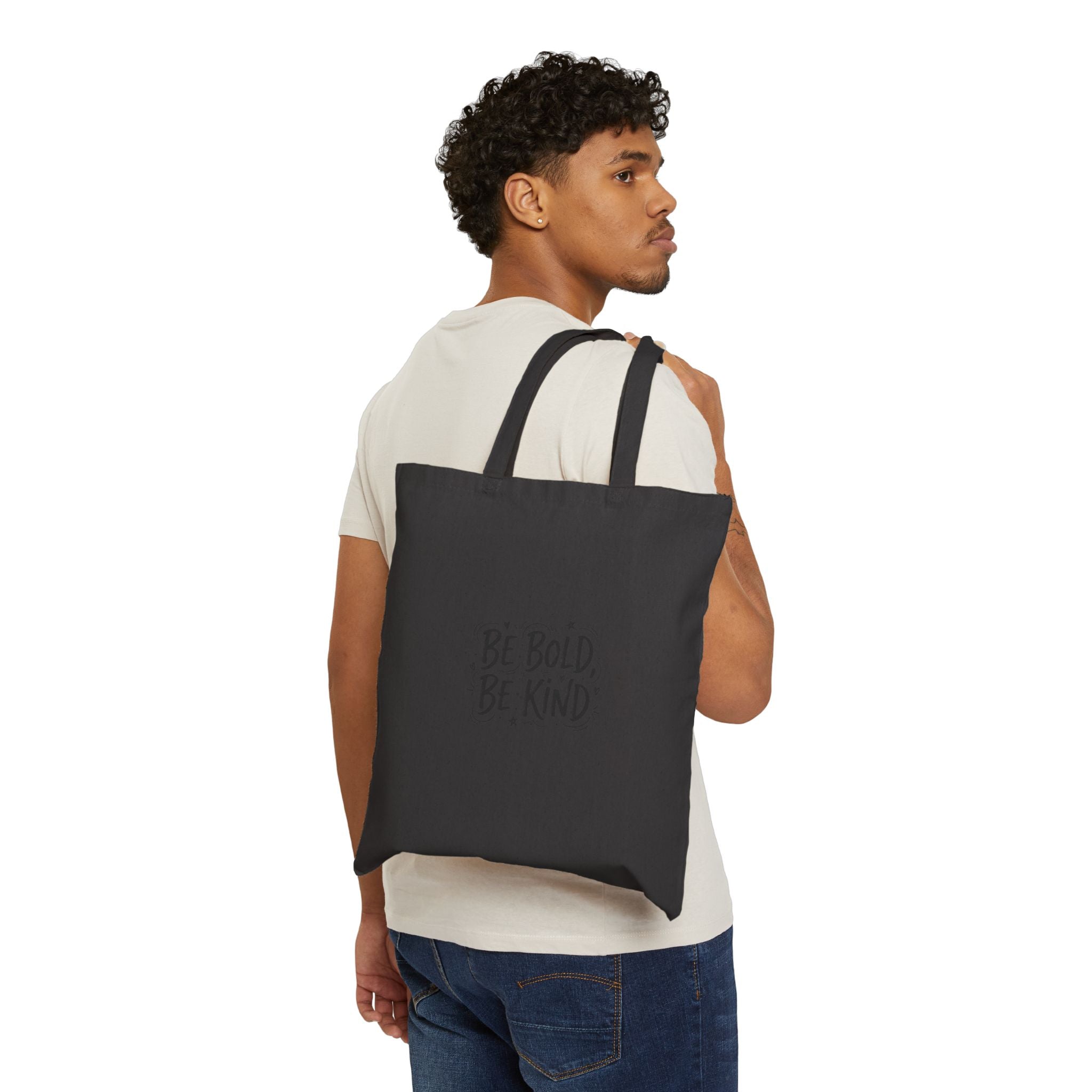 Be Bold Be Kind Tote, Handwritten Marker Brush Script, Humanized Typography