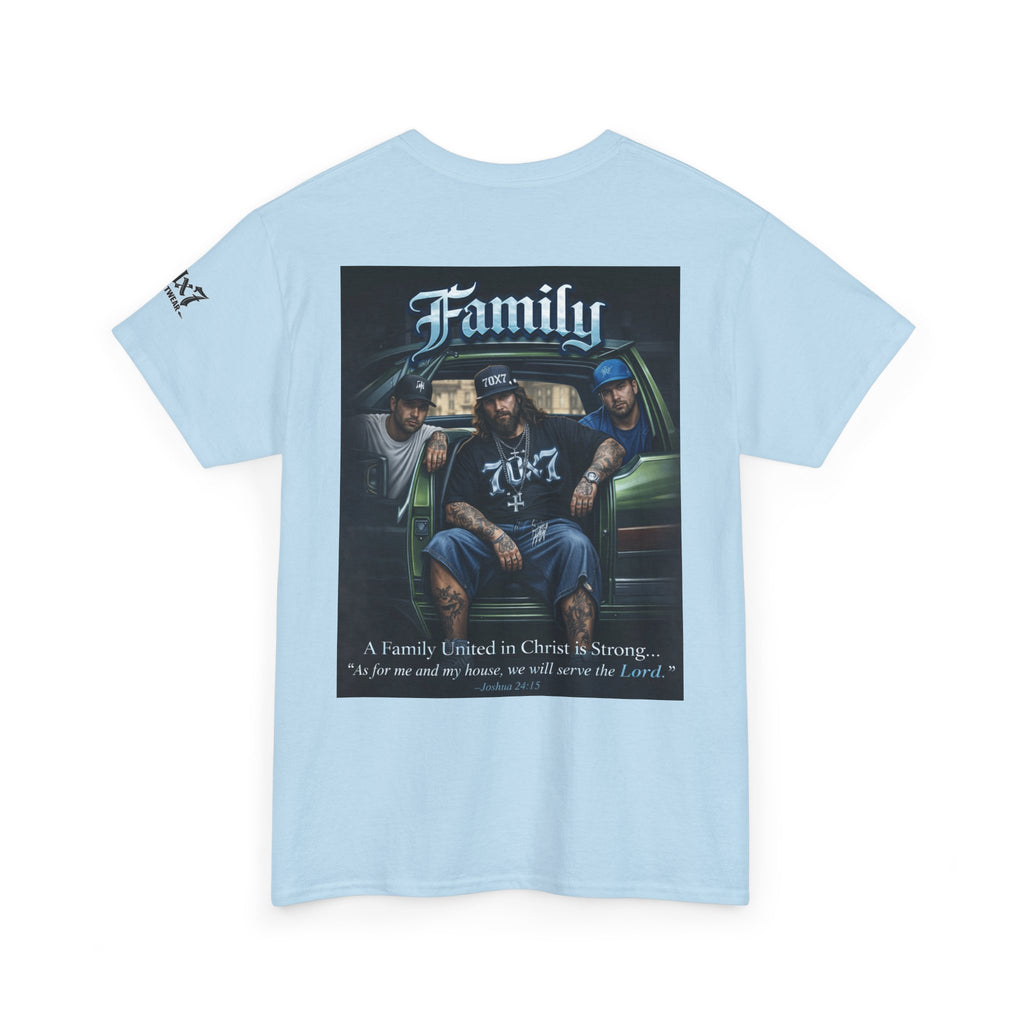 70x7 Streetwear Family Tee — "Family" Graphic Cotton T-Shirt