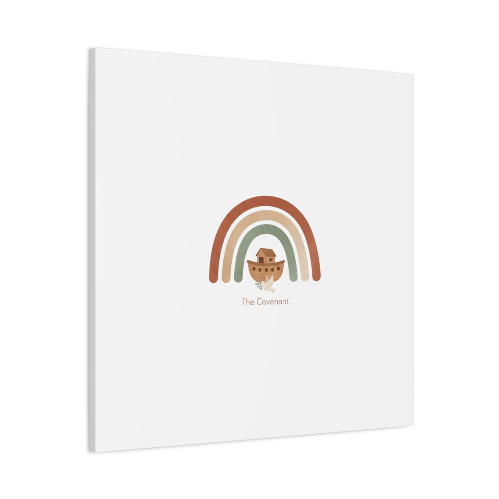 Noah's Ark Rainbow Matte Canvas Wall Art - "The Covenant" Nursery Decor