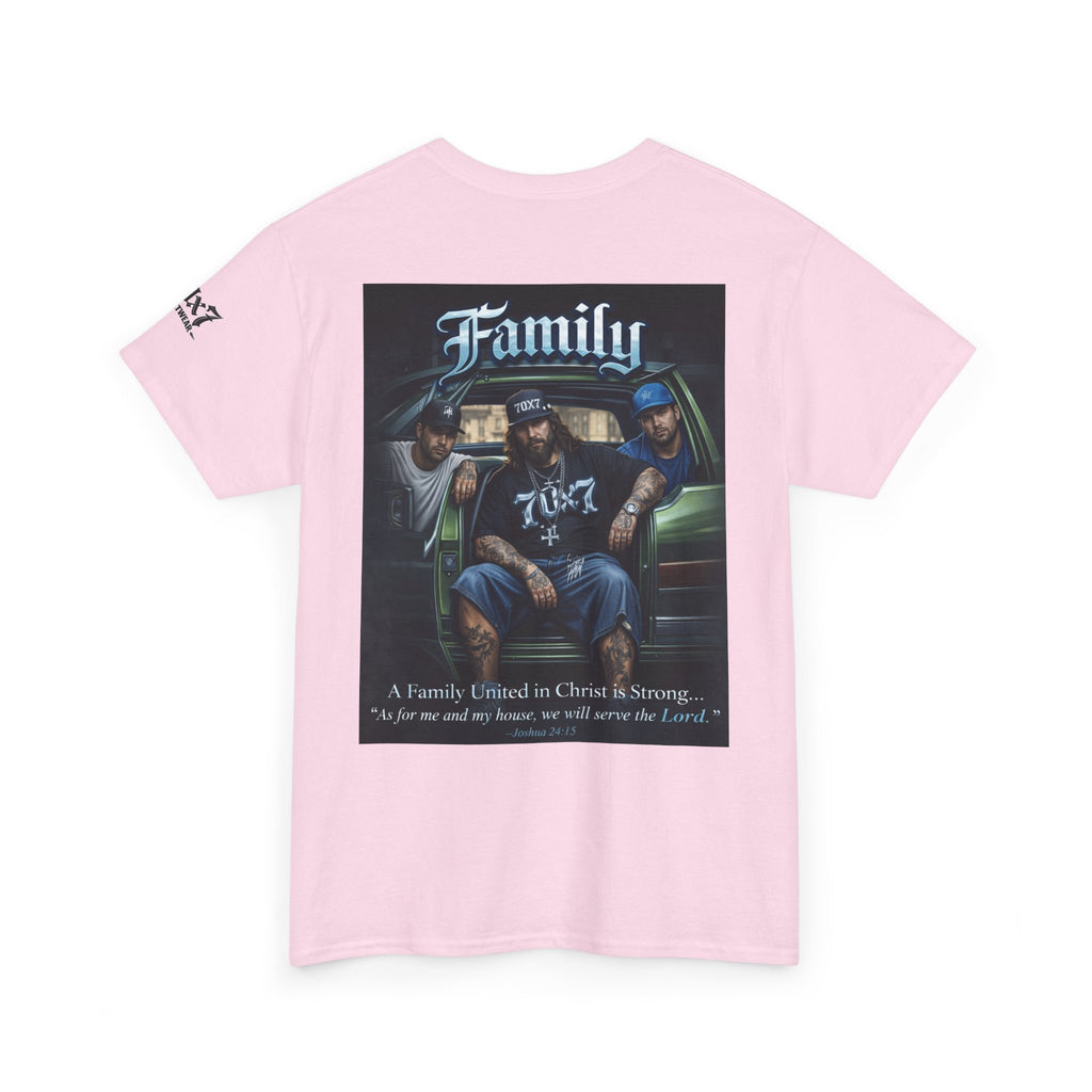 70x7 Streetwear Family Tee — "Family" Graphic Cotton T-Shirt