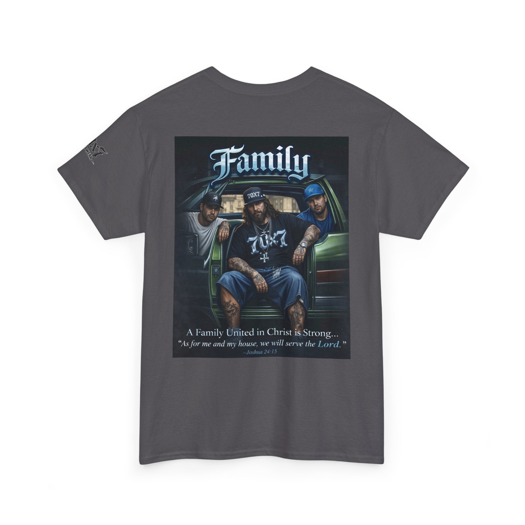 70x7 Streetwear Family Tee — "Family" Graphic Cotton T-Shirt