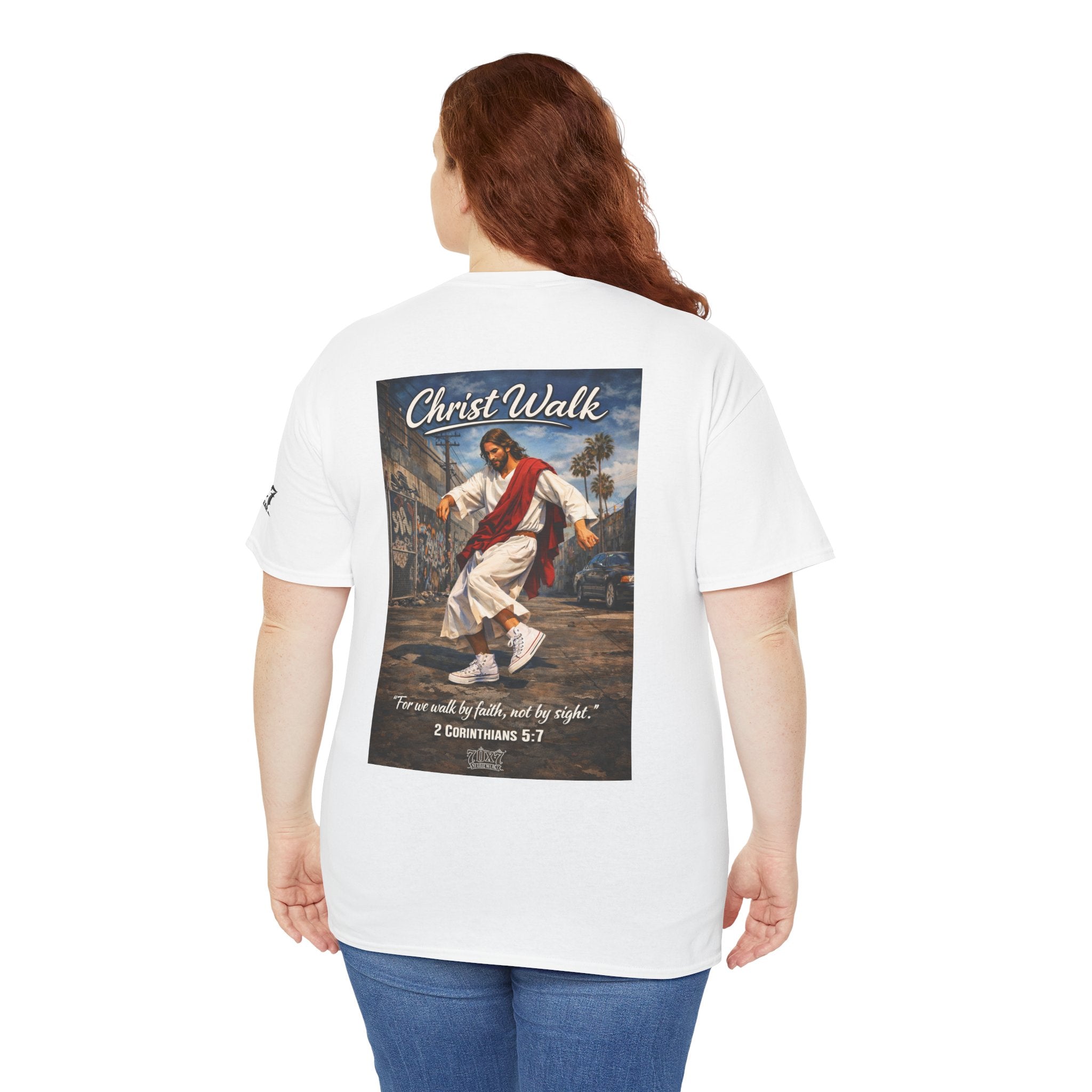 Christ Walk T-Shirt — ‘For we walk by faith, not by sight’ Christian Graphic Tee