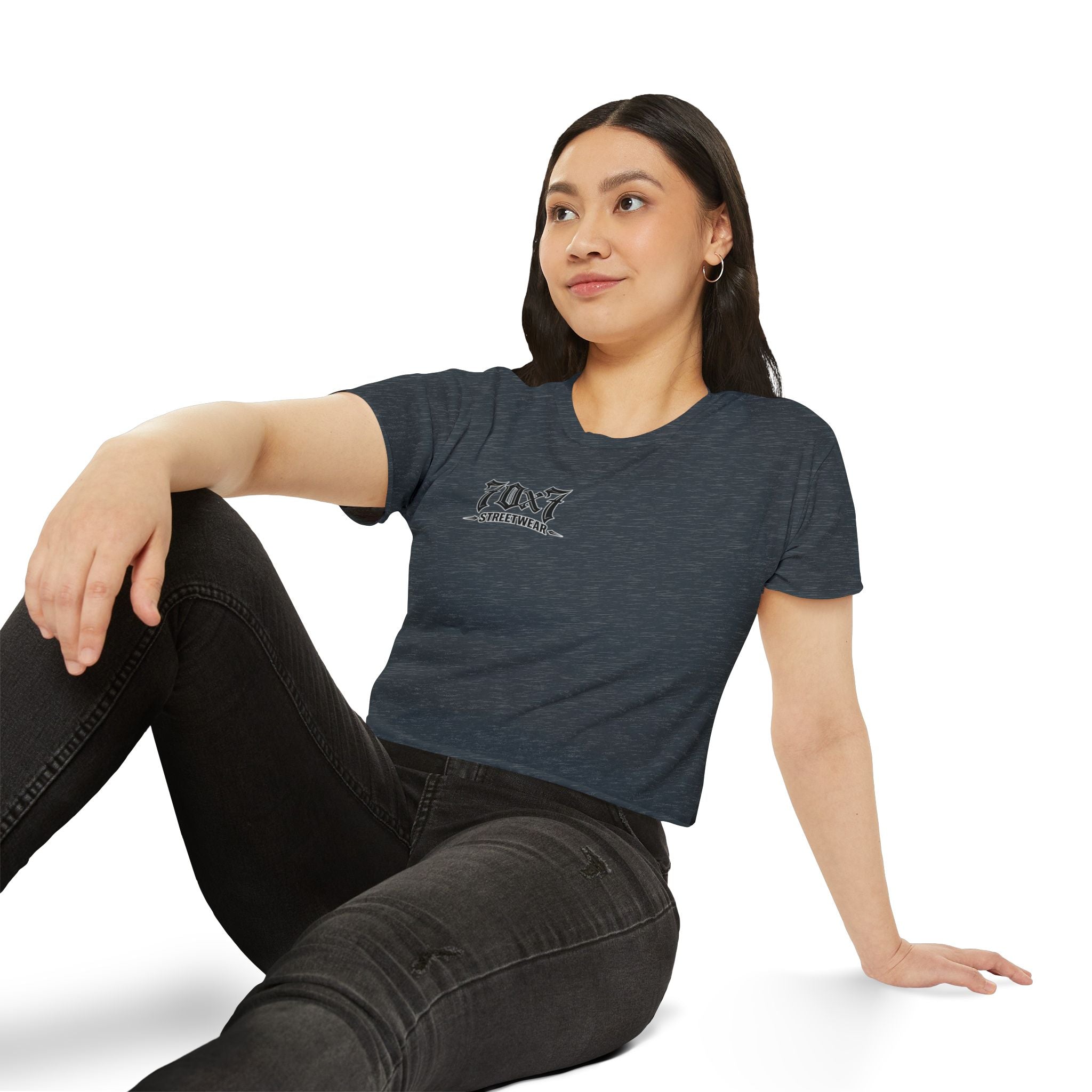 Women's Crop Top — "En Mi Bolsa, En Mi Biblia También" 70 x7 Streetwear Graphic