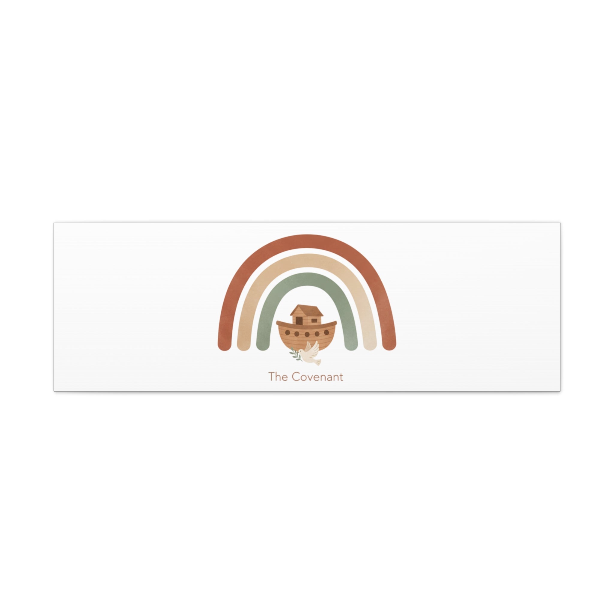 Noah's Ark Rainbow Matte Canvas Wall Art - "The Covenant" Nursery Decor