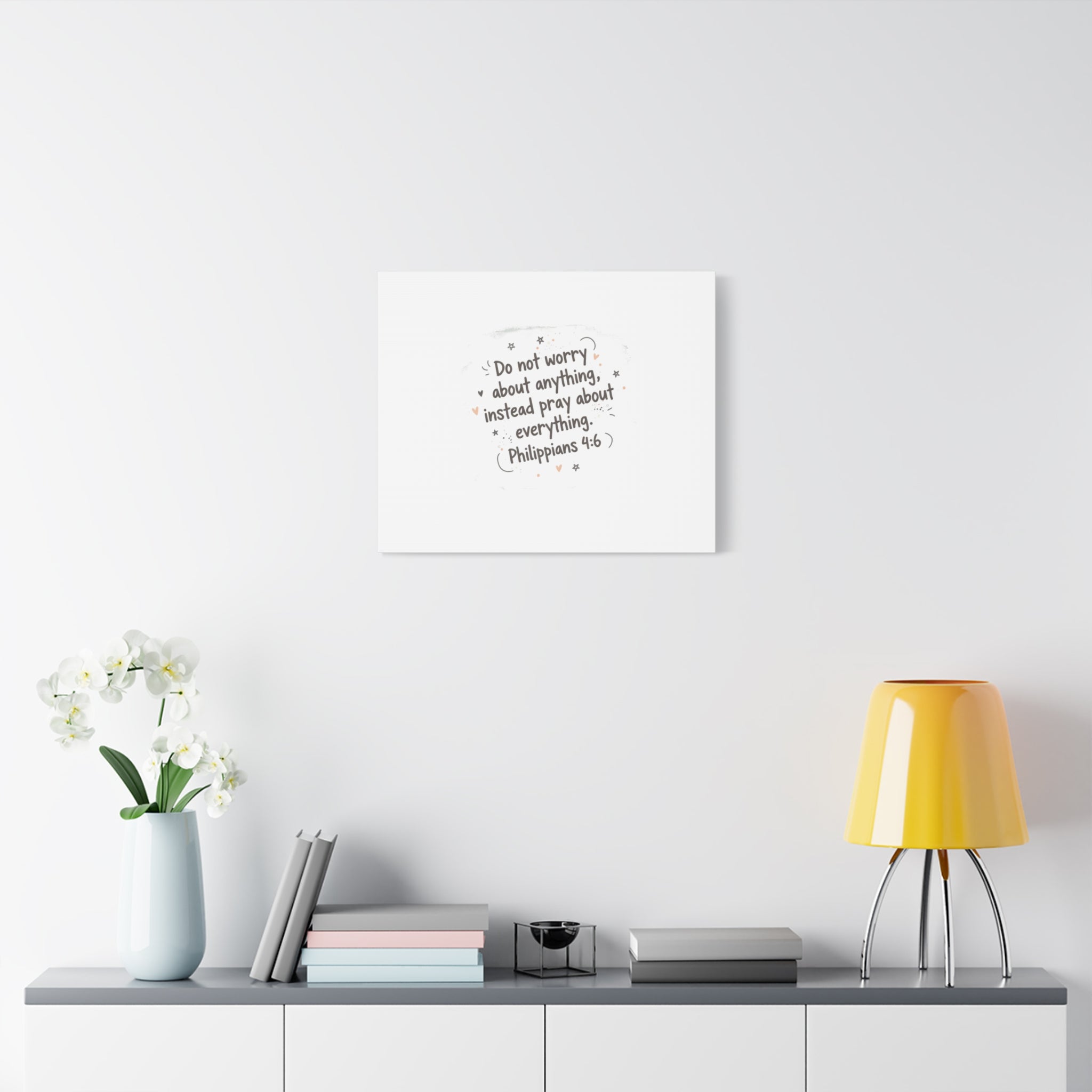 Do Not Worry Prayer Canvas | Handwritten Messy Script, Pastel Doodle Art