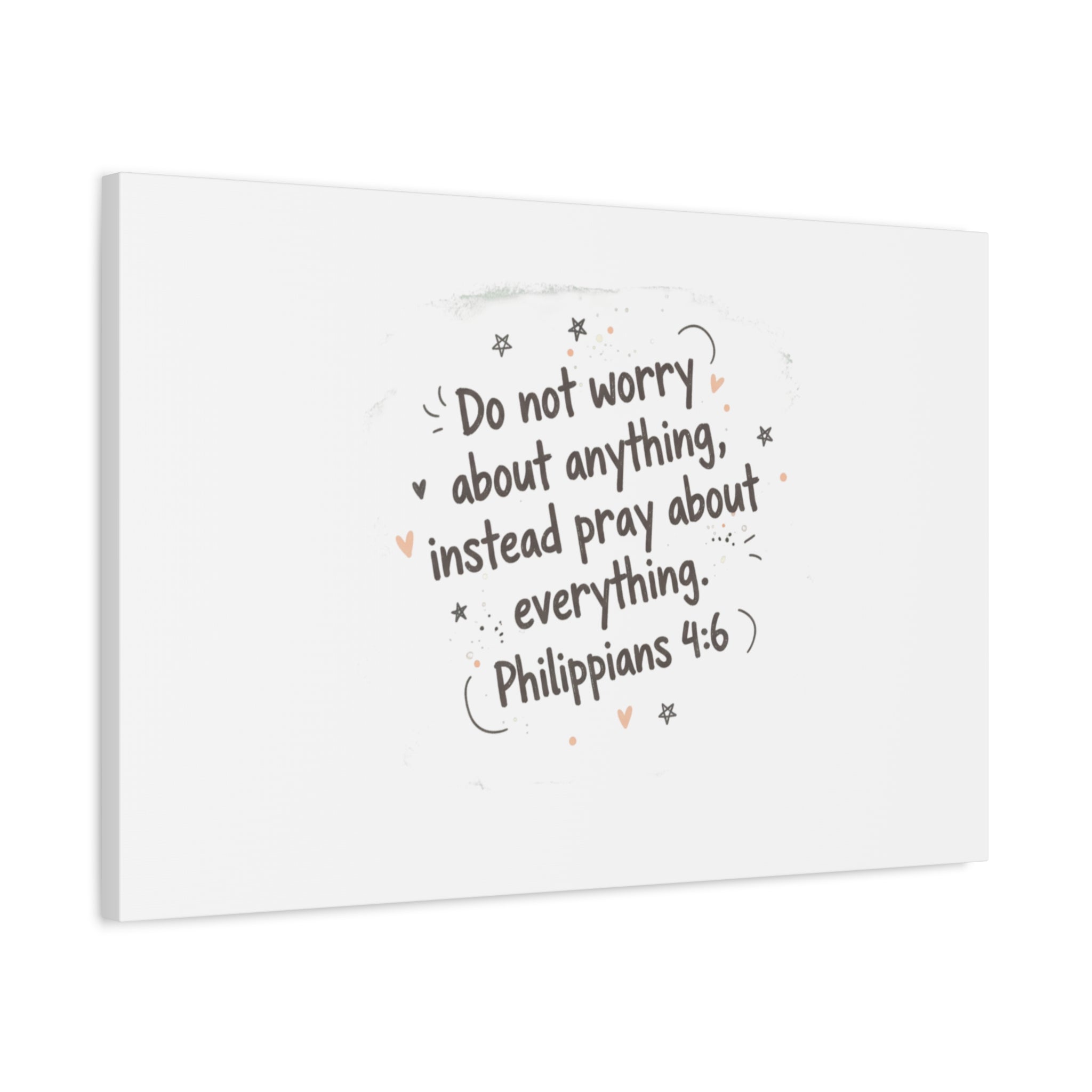 Do Not Worry Prayer Canvas | Handwritten Messy Script, Pastel Doodle Art