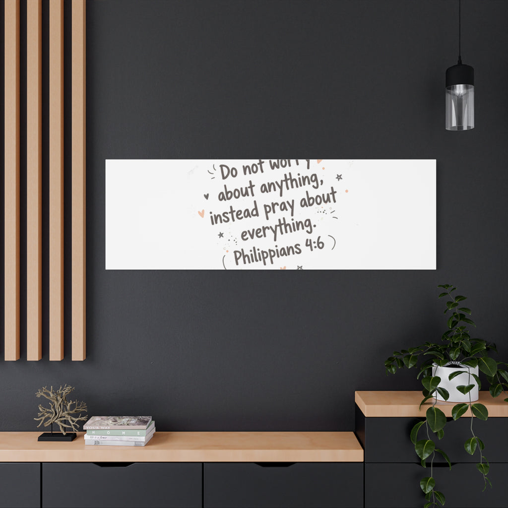 Do Not Worry Prayer Canvas | Handwritten Messy Script, Pastel Doodle Art