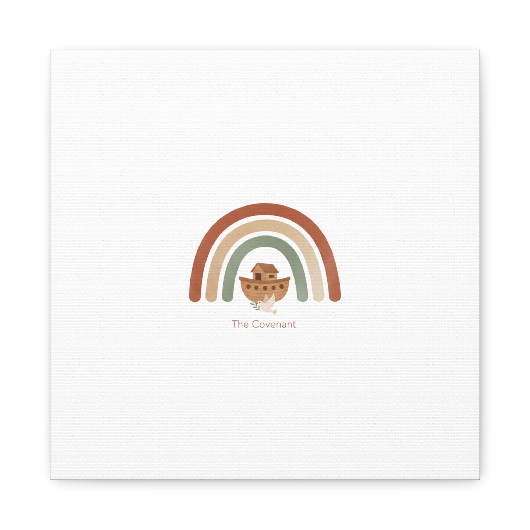Noah's Ark Rainbow Matte Canvas Wall Art - "The Covenant" Nursery Decor