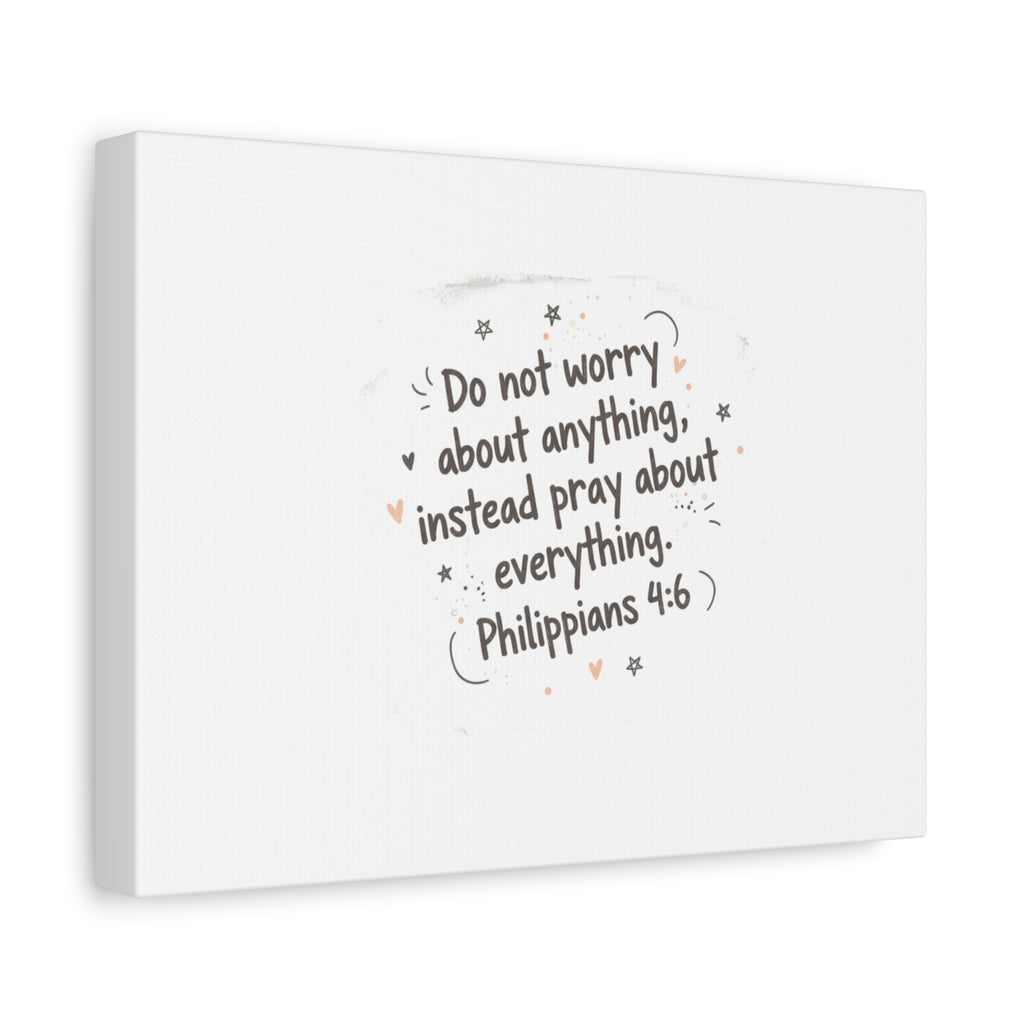 Do Not Worry Prayer Canvas | Handwritten Messy Script, Pastel Doodle Art