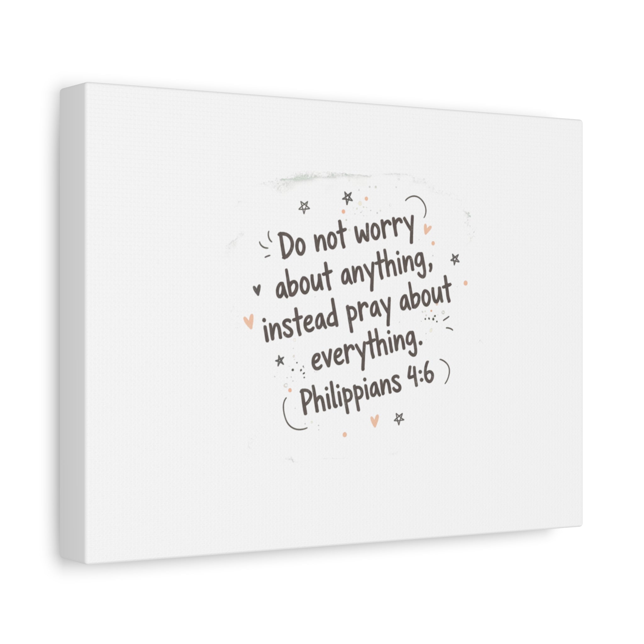 Do Not Worry Prayer Canvas | Handwritten Messy Script, Pastel Doodle Art
