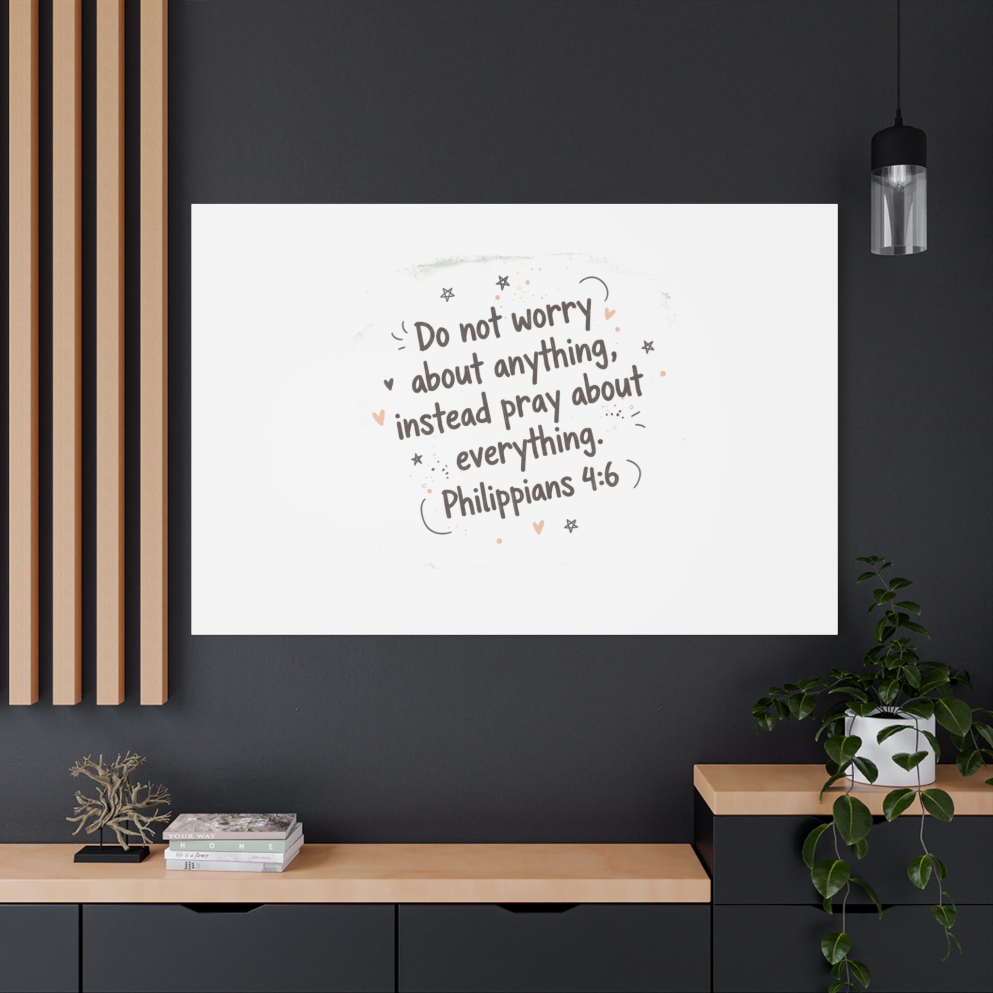 Do Not Worry Prayer Canvas | Handwritten Messy Script, Pastel Doodle Art