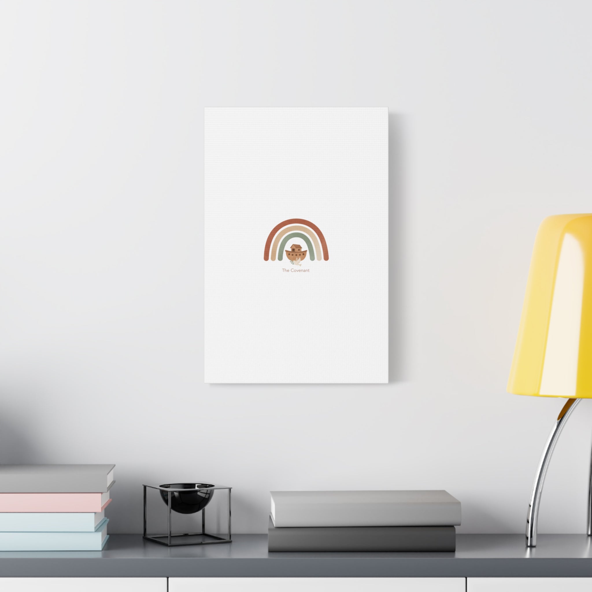 Noah's Ark Rainbow Matte Canvas Wall Art - "The Covenant" Nursery Decor