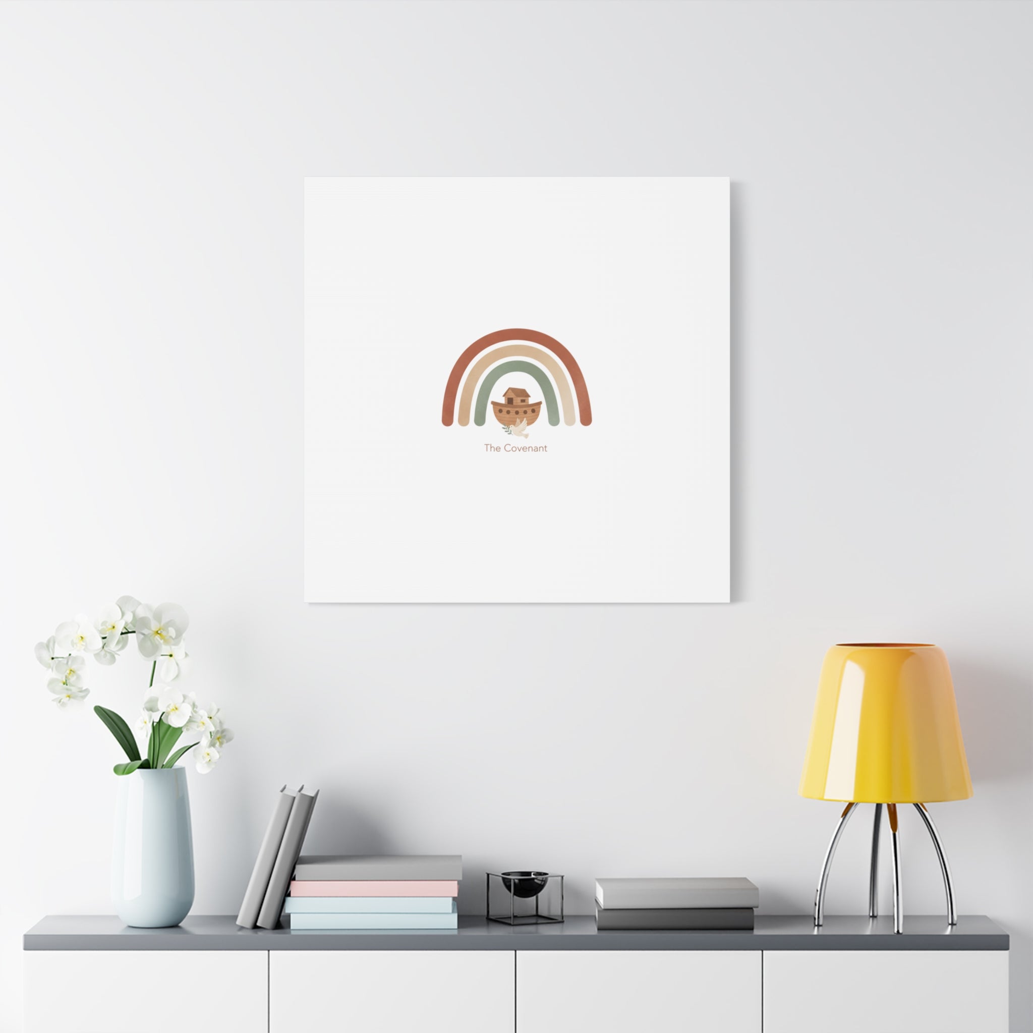 Noah's Ark Rainbow Matte Canvas Wall Art - "The Covenant" Nursery Decor