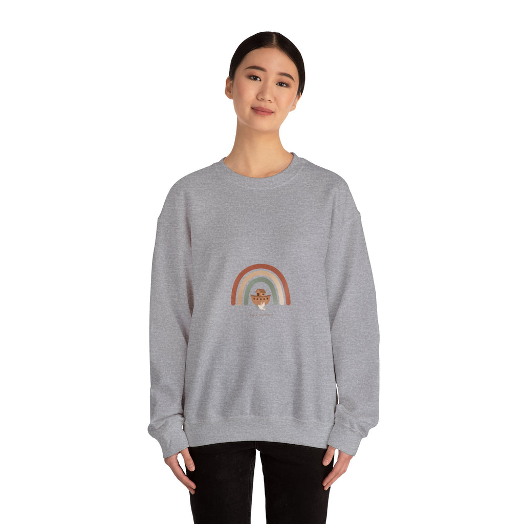 Neutral Rainbow Arc Sweatshirt | muted rainbow boho desert arc design