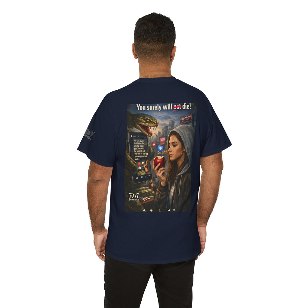 70x7 Genesis 3"14 T-Shirt — “You surely will not die!” Graphic Streetwear Tee