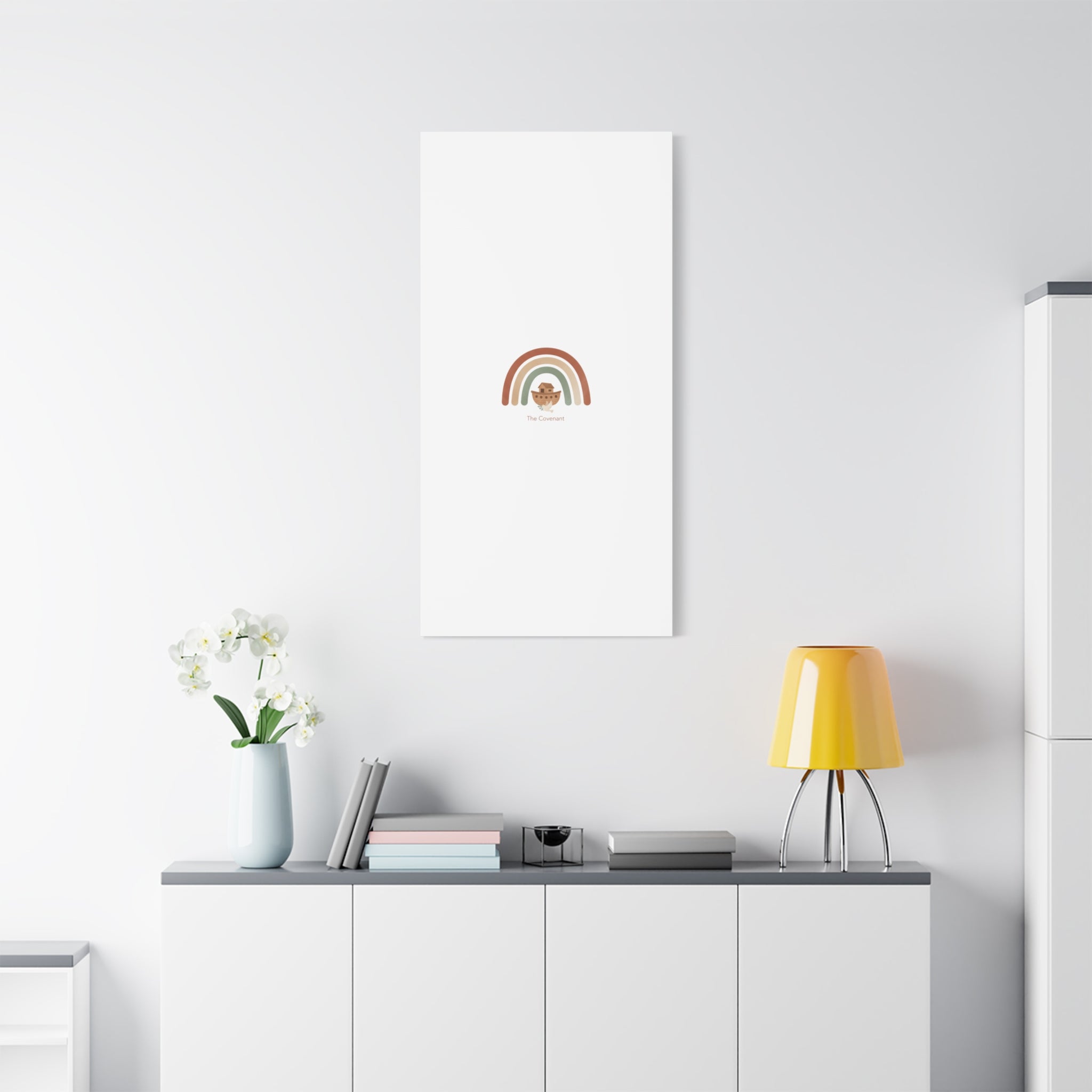 Noah's Ark Rainbow Matte Canvas Wall Art - "The Covenant" Nursery Decor