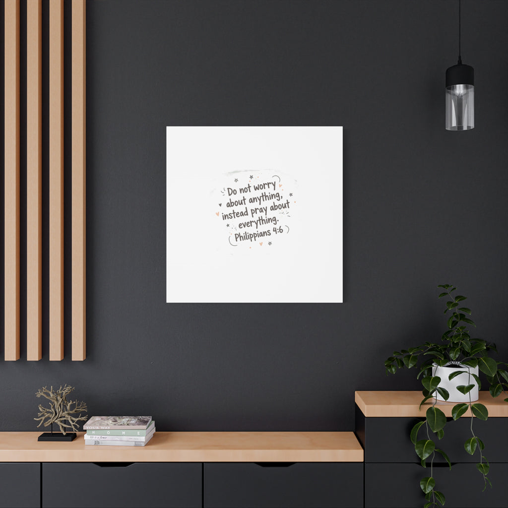 Do Not Worry Prayer Canvas | Handwritten Messy Script, Pastel Doodle Art