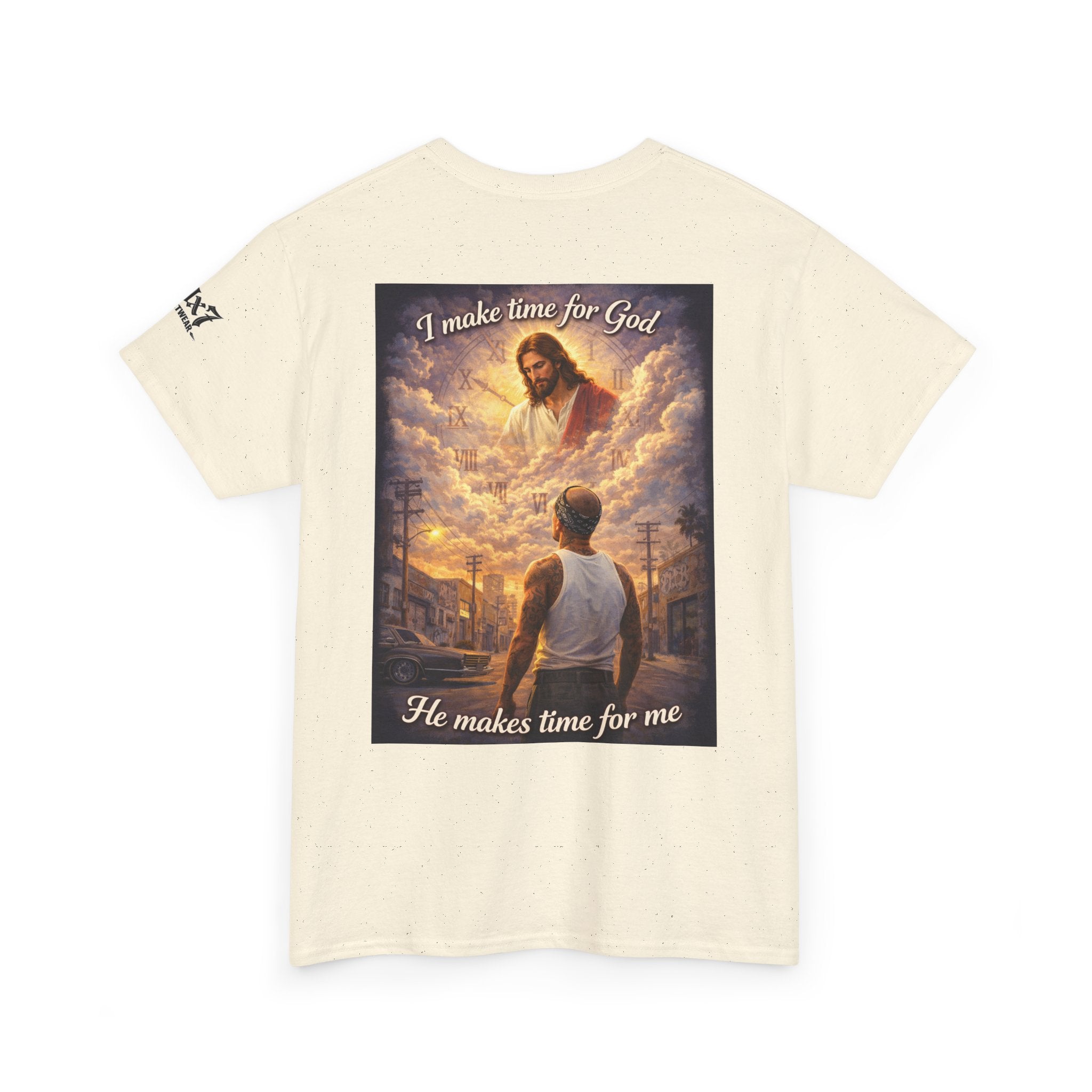 "I Make Time for God, He Makes Time for Me" 70x7 Streetwear Graphic Tee