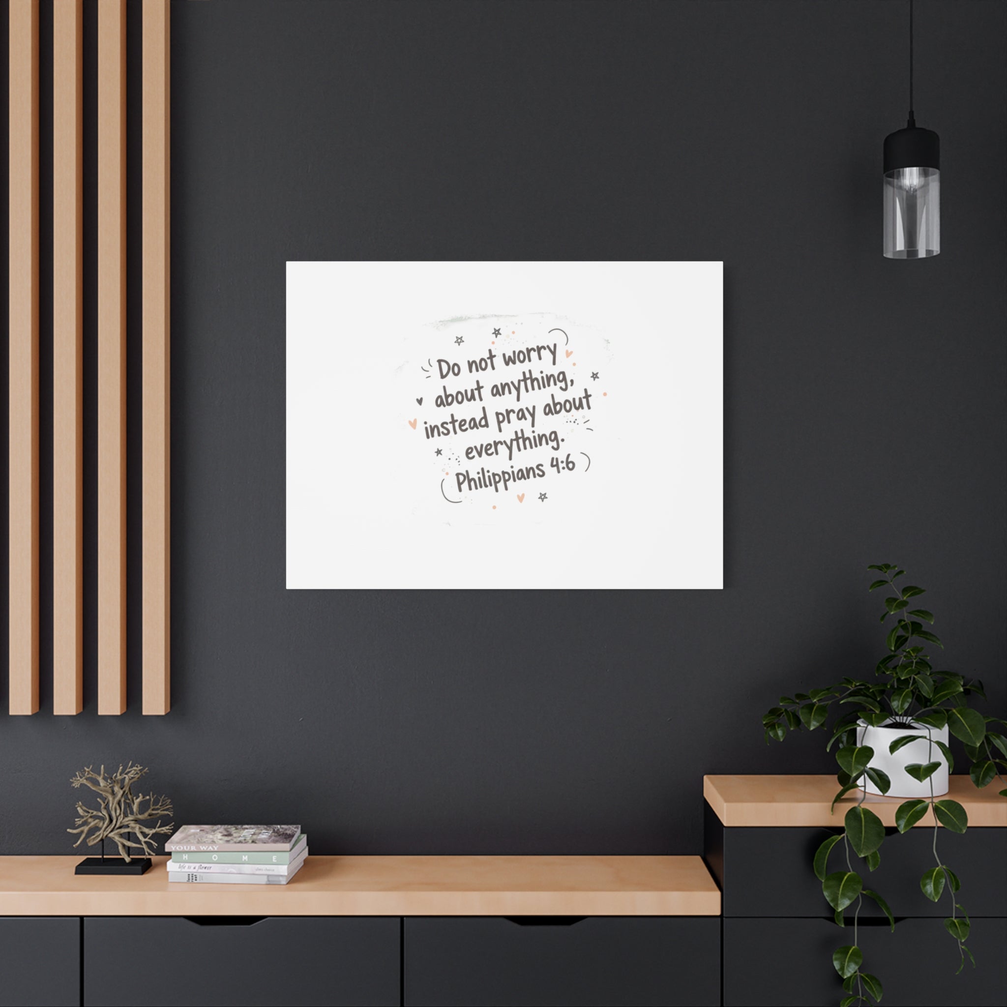Do Not Worry Prayer Canvas | Handwritten Messy Script, Pastel Doodle Art
