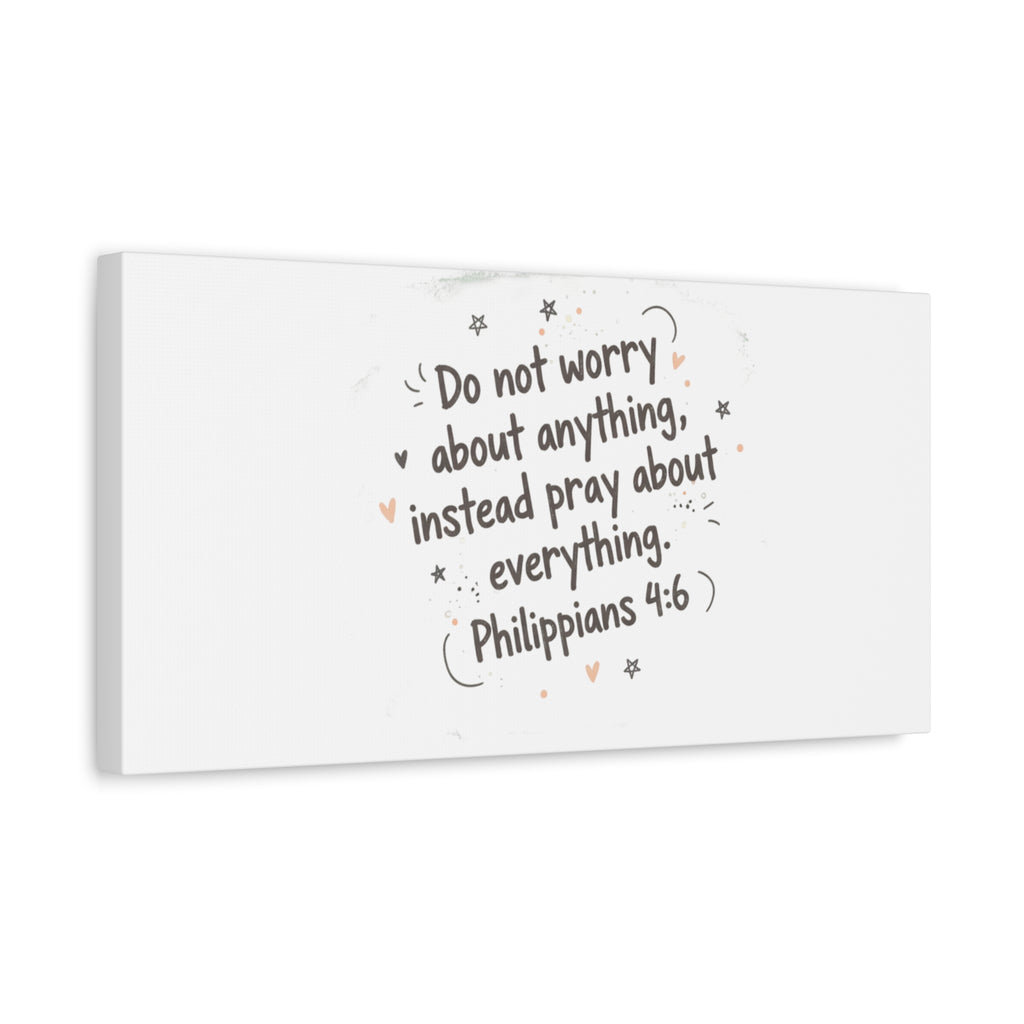 Do Not Worry Prayer Canvas | Handwritten Messy Script, Pastel Doodle Art